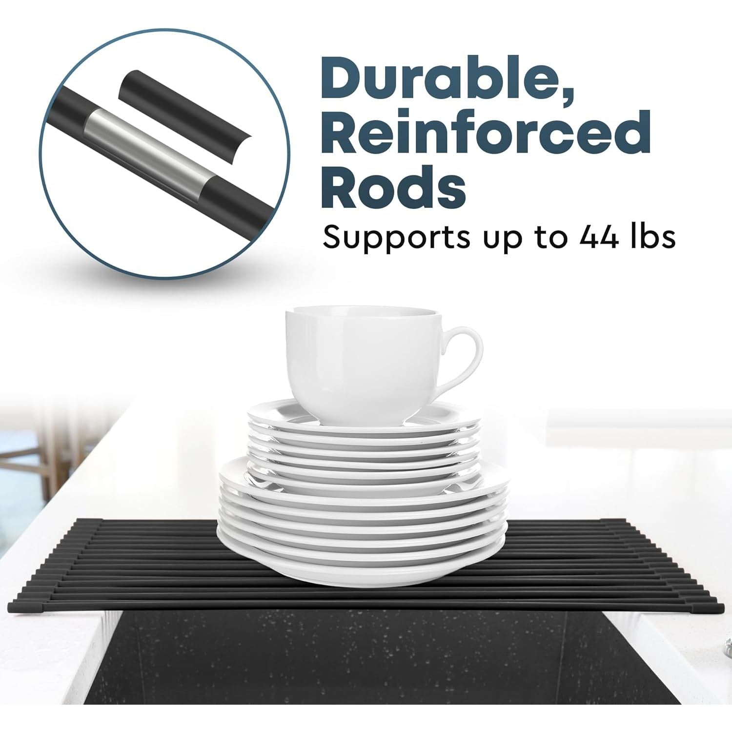 Durable roll up dish drying rack