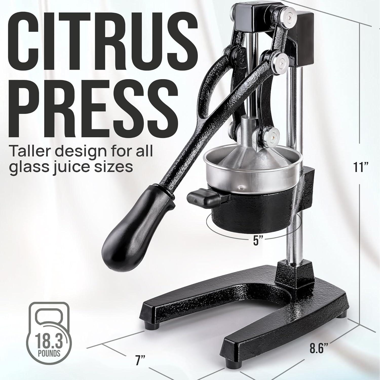 Taller Design Juicer for Effortless Fresh Juice in Any Glass by Zulay Kitchen