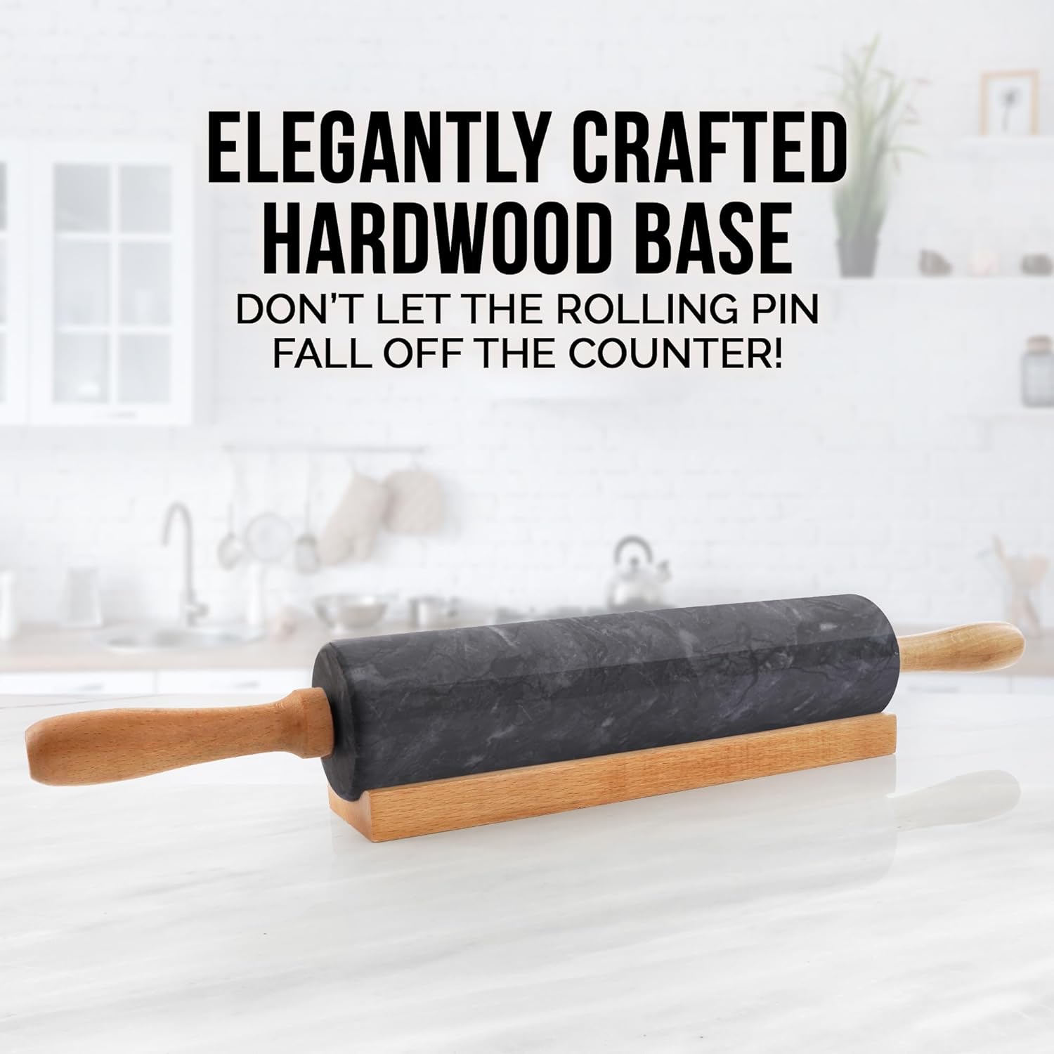 Hardwood rolling pin stand