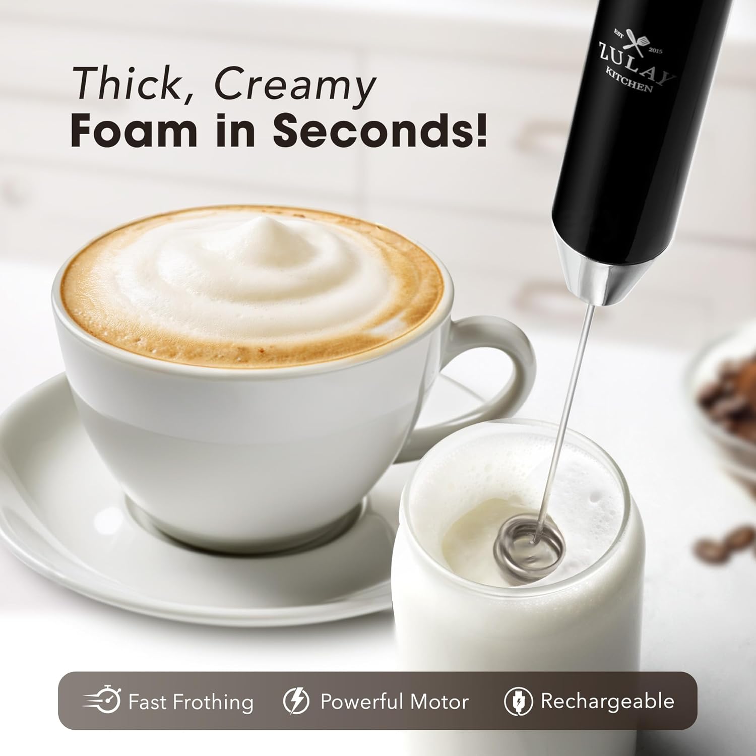LUX™ Frother for Lattes and Cappuccinos by Zulay Kitchen