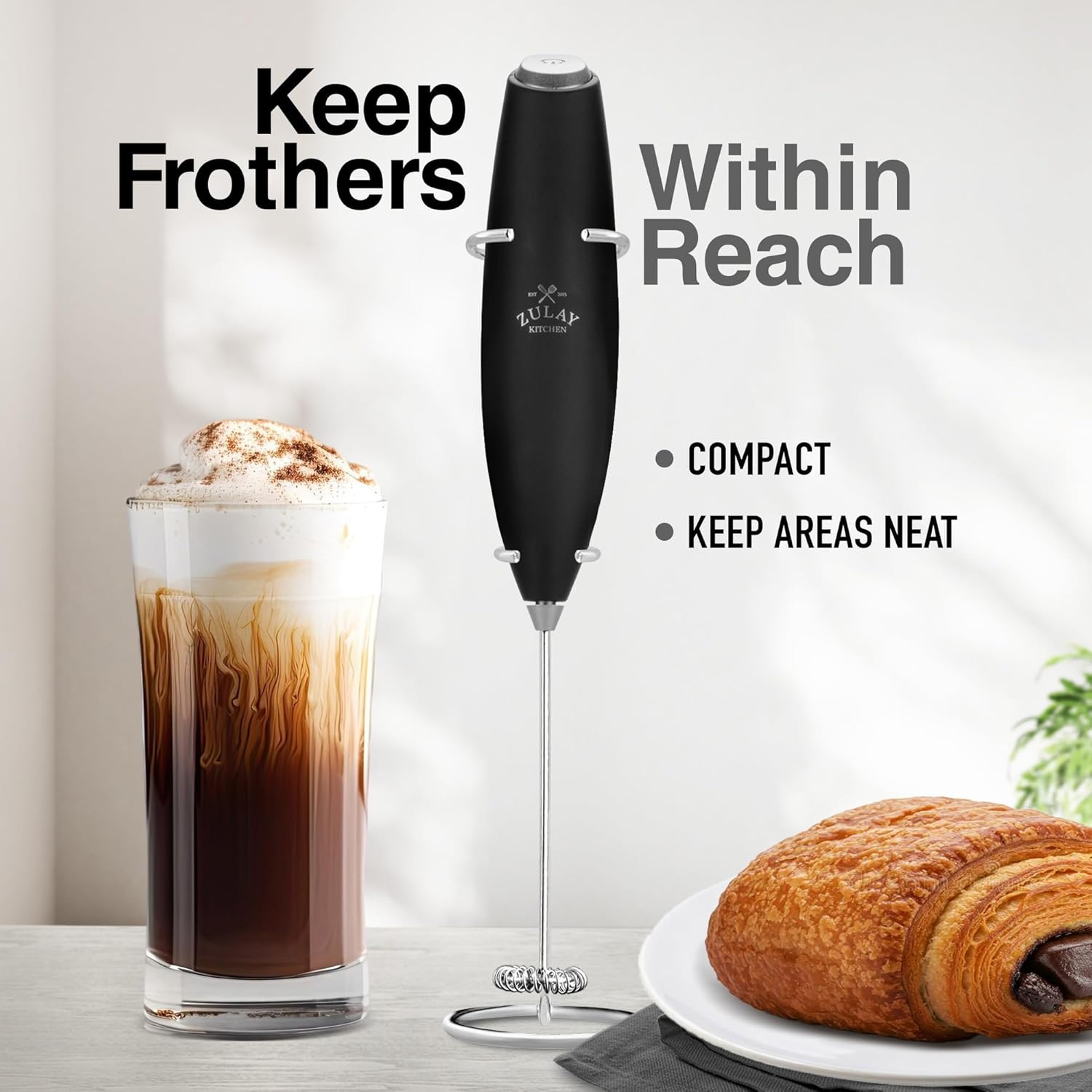 Compact Countertop Frother Storage That Keeps Your Area Clean and Clutter-Free by Zulay Kitchen