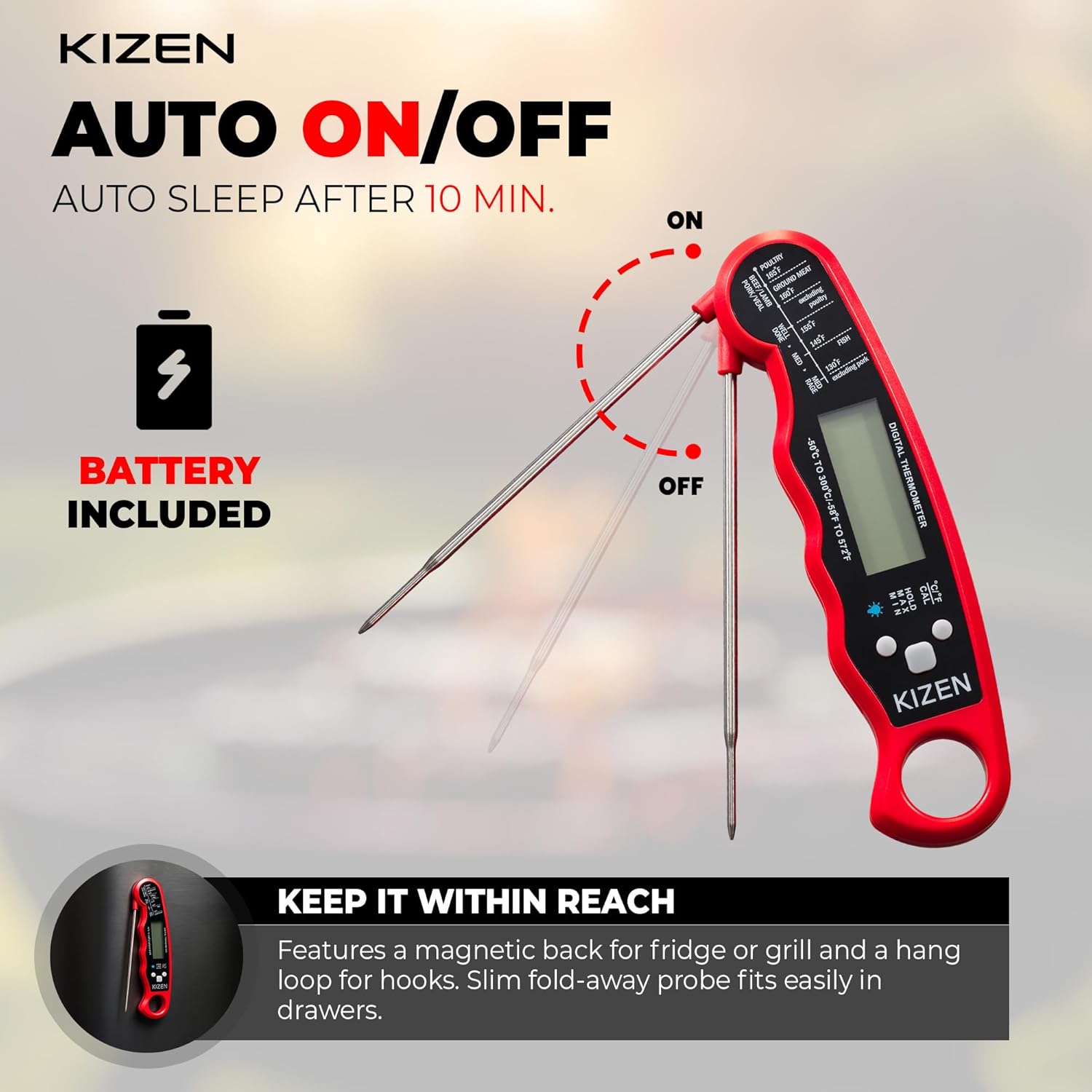 Automatic On/Off with 10-minute Standby Mode