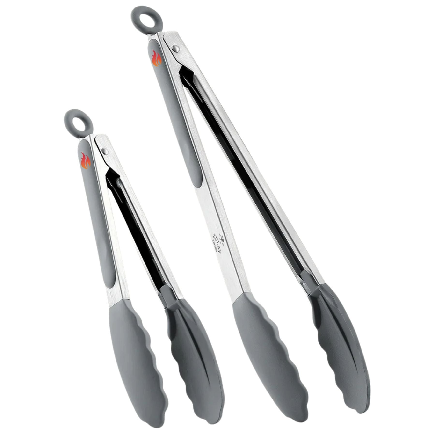 Stainless Steel Kitchen Tongs with Silicone Tips - Gray By Zulay Kitchen