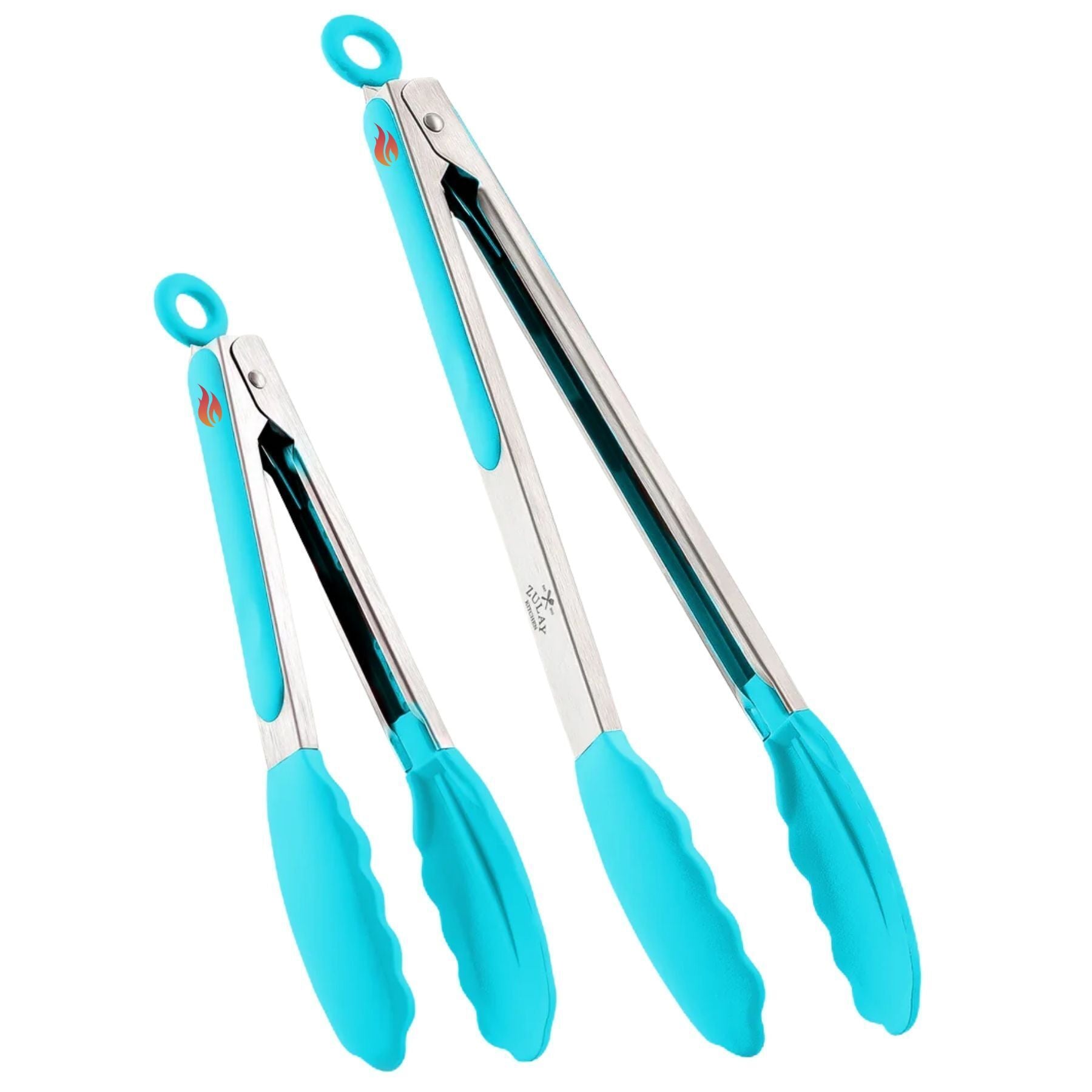 Stainless Steel Kitchen Tongs with Silicone Tips - Light Blue By Zulay Kitchen