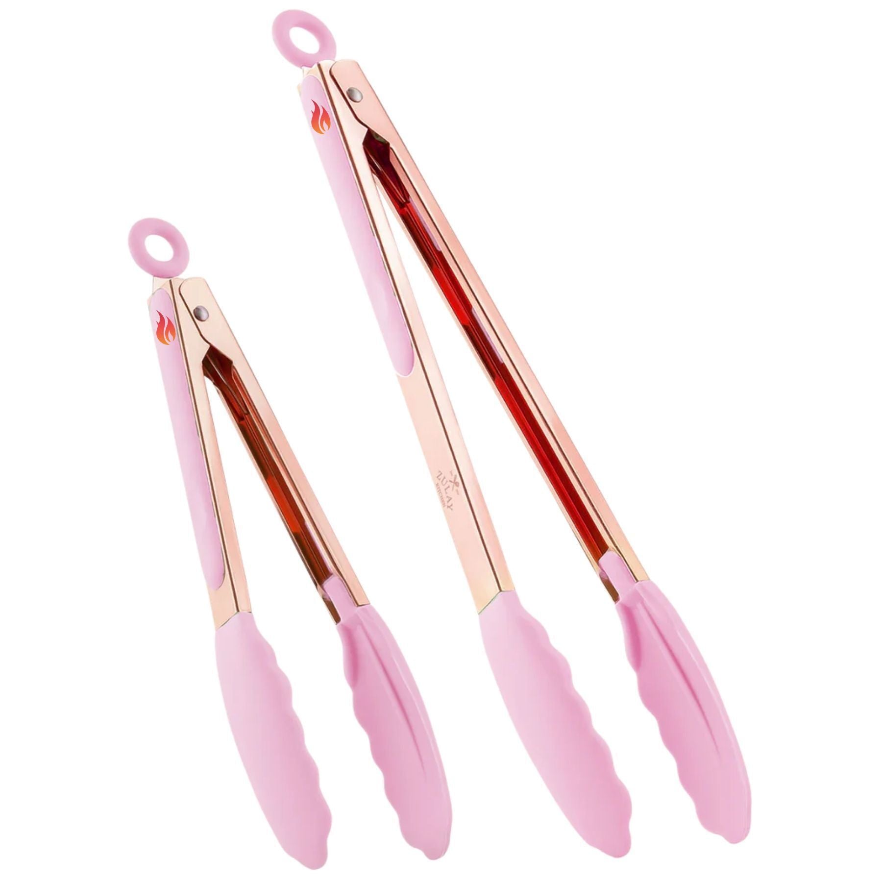 Stainless Steel Kitchen Tongs with Silicone Tips - Pink By Zulay Kitchen