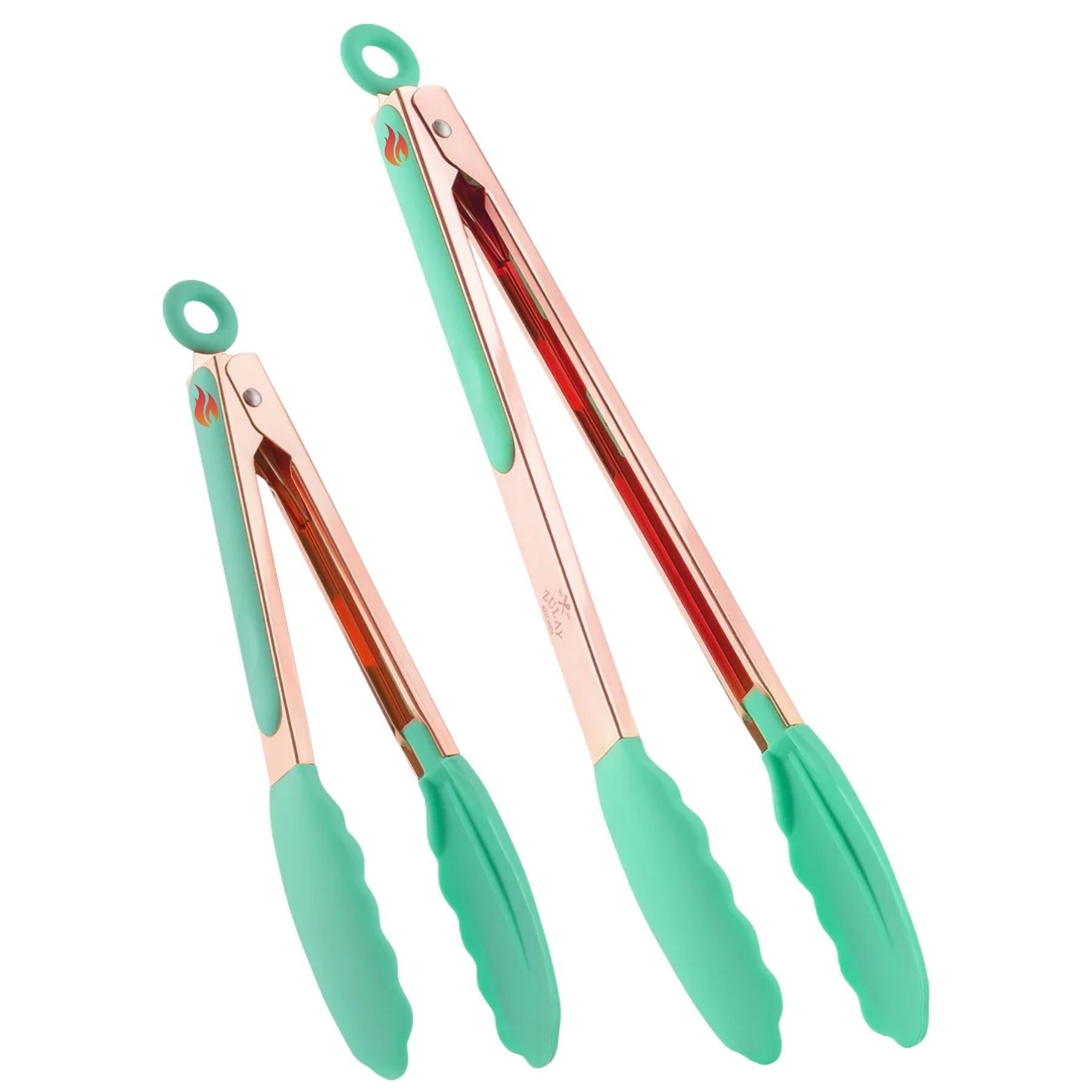 Stainless Steel Kitchen Tongs with Silicone Tips - Green By Zulay Kitchen
