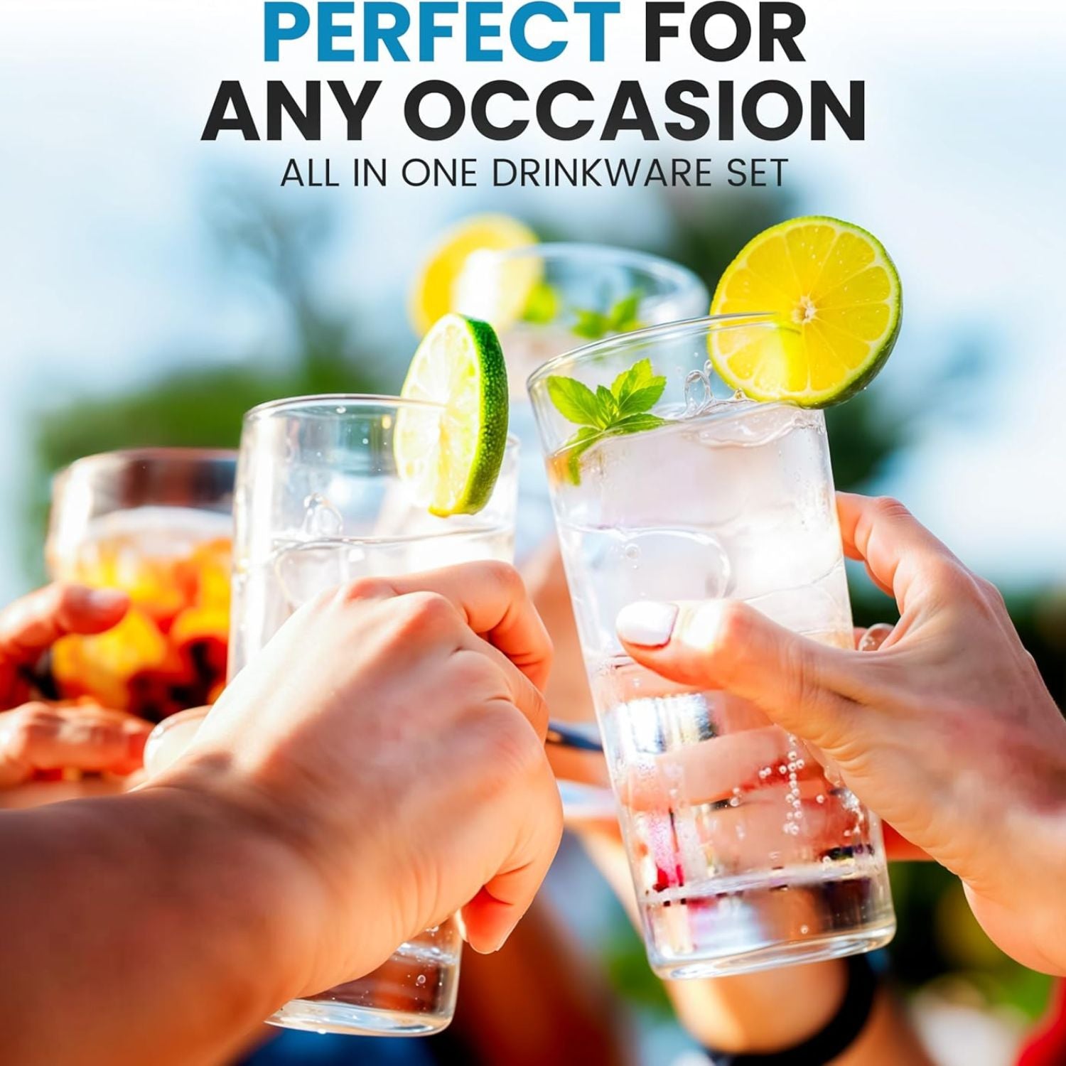 Reusable Plastic Drinking Glasses for Home & Outdoors by Zulay Kitchen