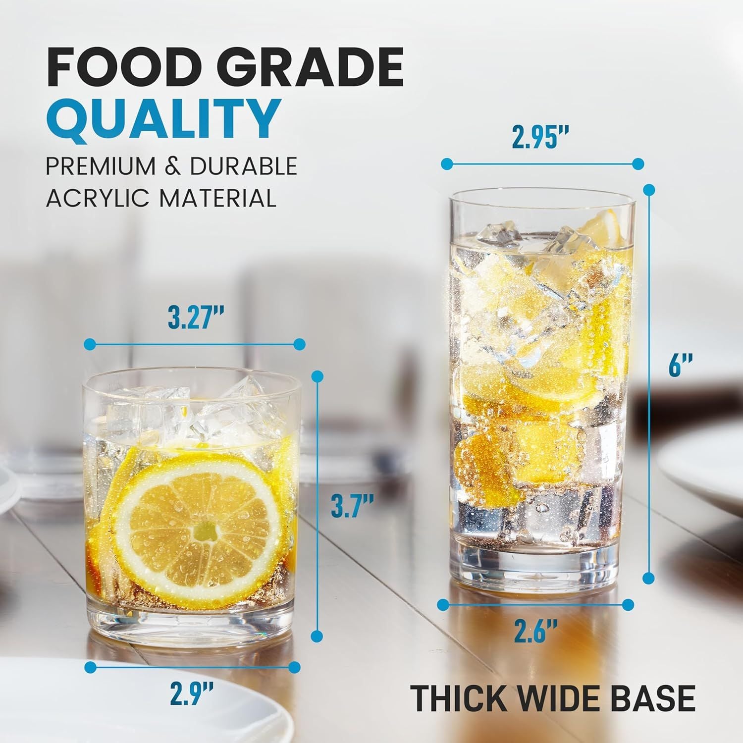 Food Grade Quality Acrylic Glasses Drinkware by Zulay Kitchen