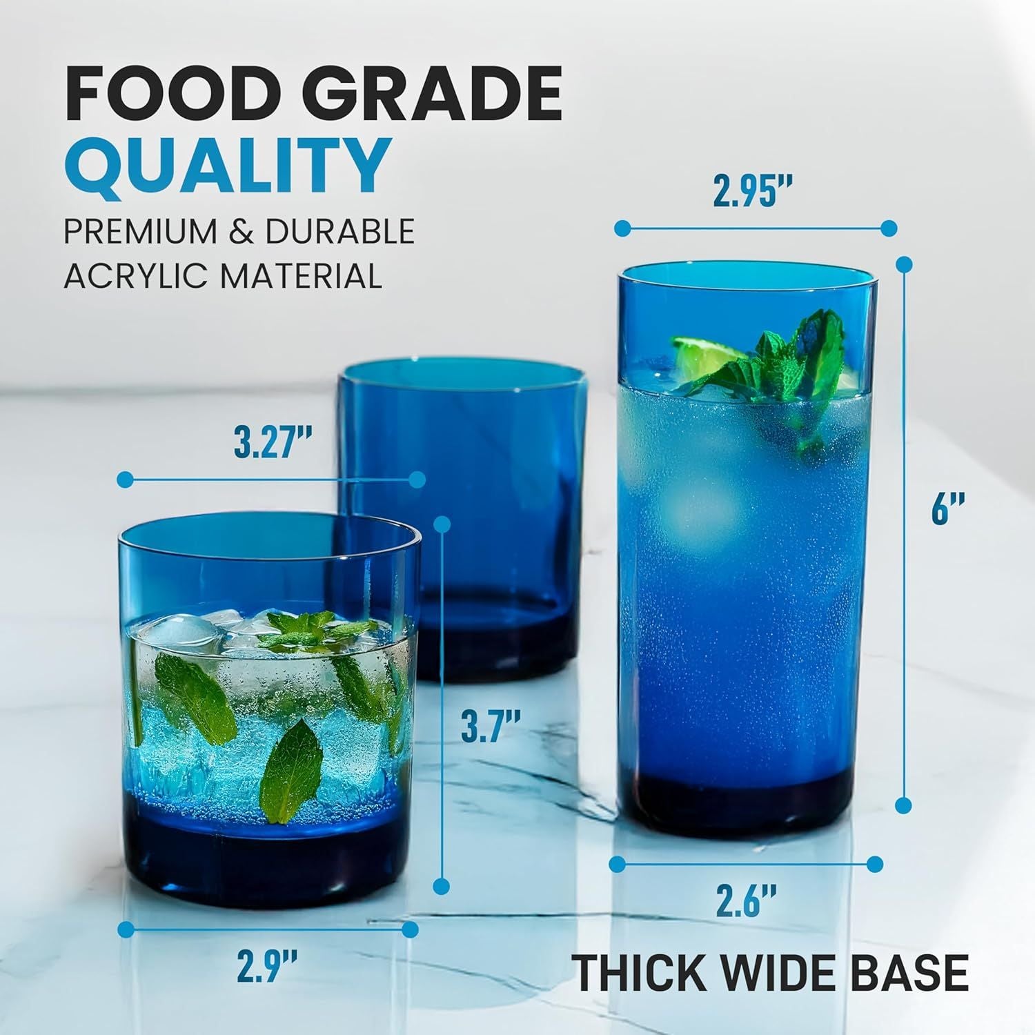 BPA-Free, Reusable Plastic Drinking Glasses by Zulay Kitchen