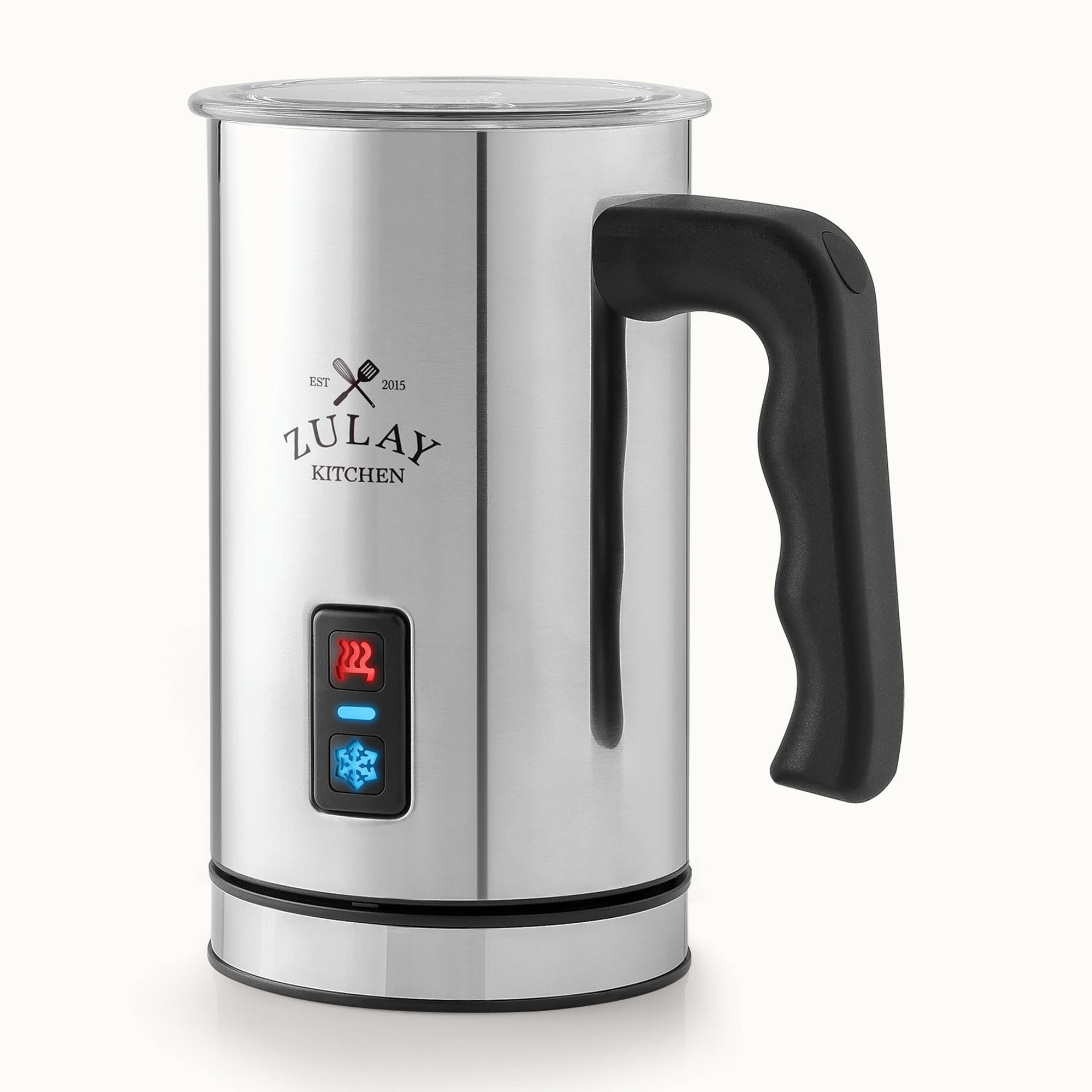 AeroFroth 4-in-1 Electric Milk Frother and Steamer for Coffee & Lattes Silver by Zulay Kitchen