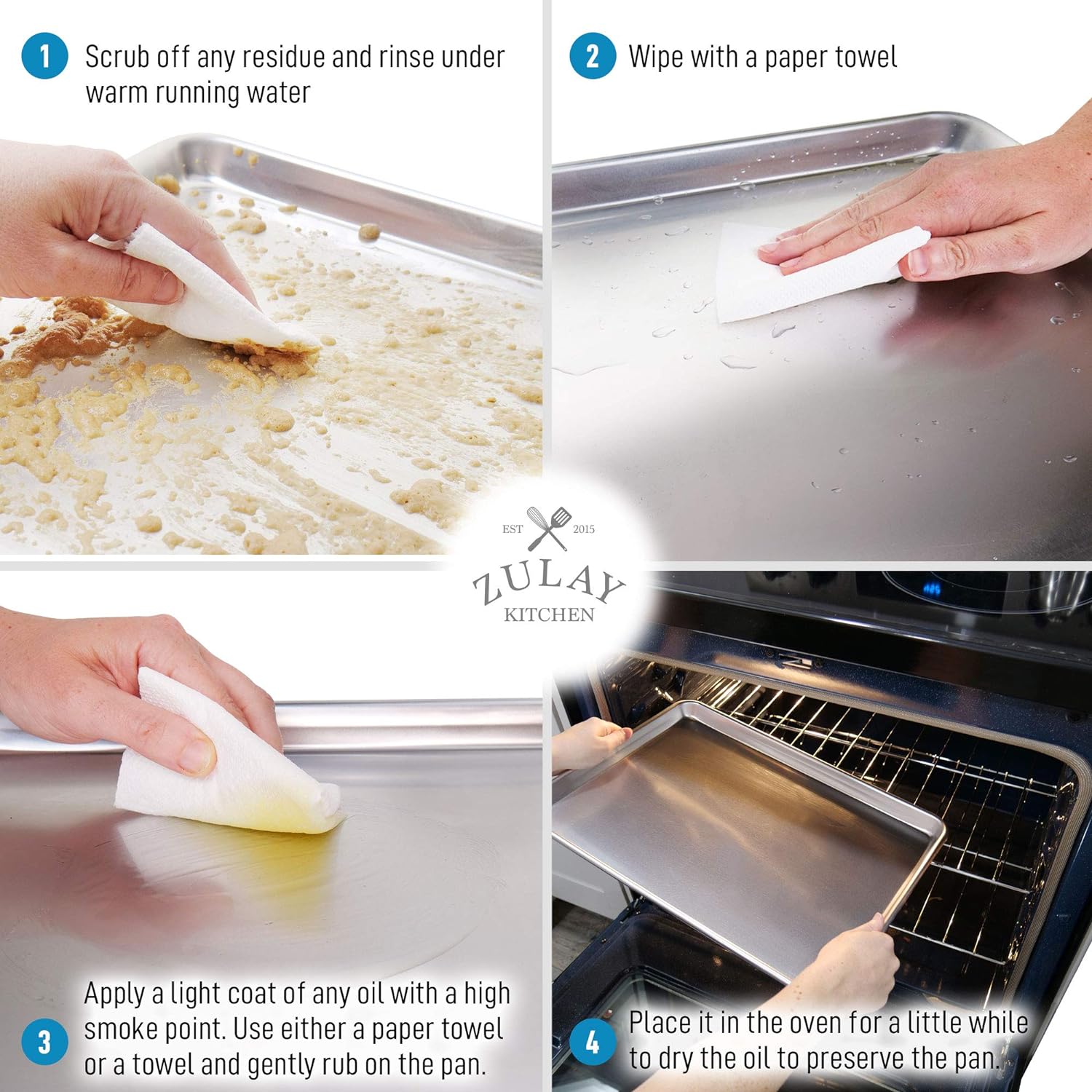 Easy to Clean Aluminum Baking Pan by Zulay Kitchen