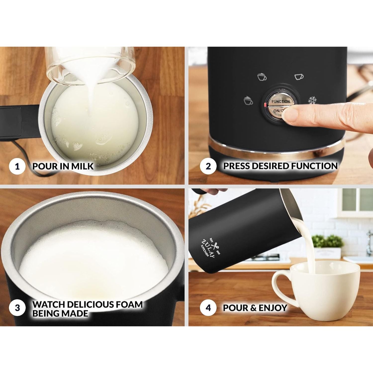 4 Frothing Functions by Zulay Kitchen