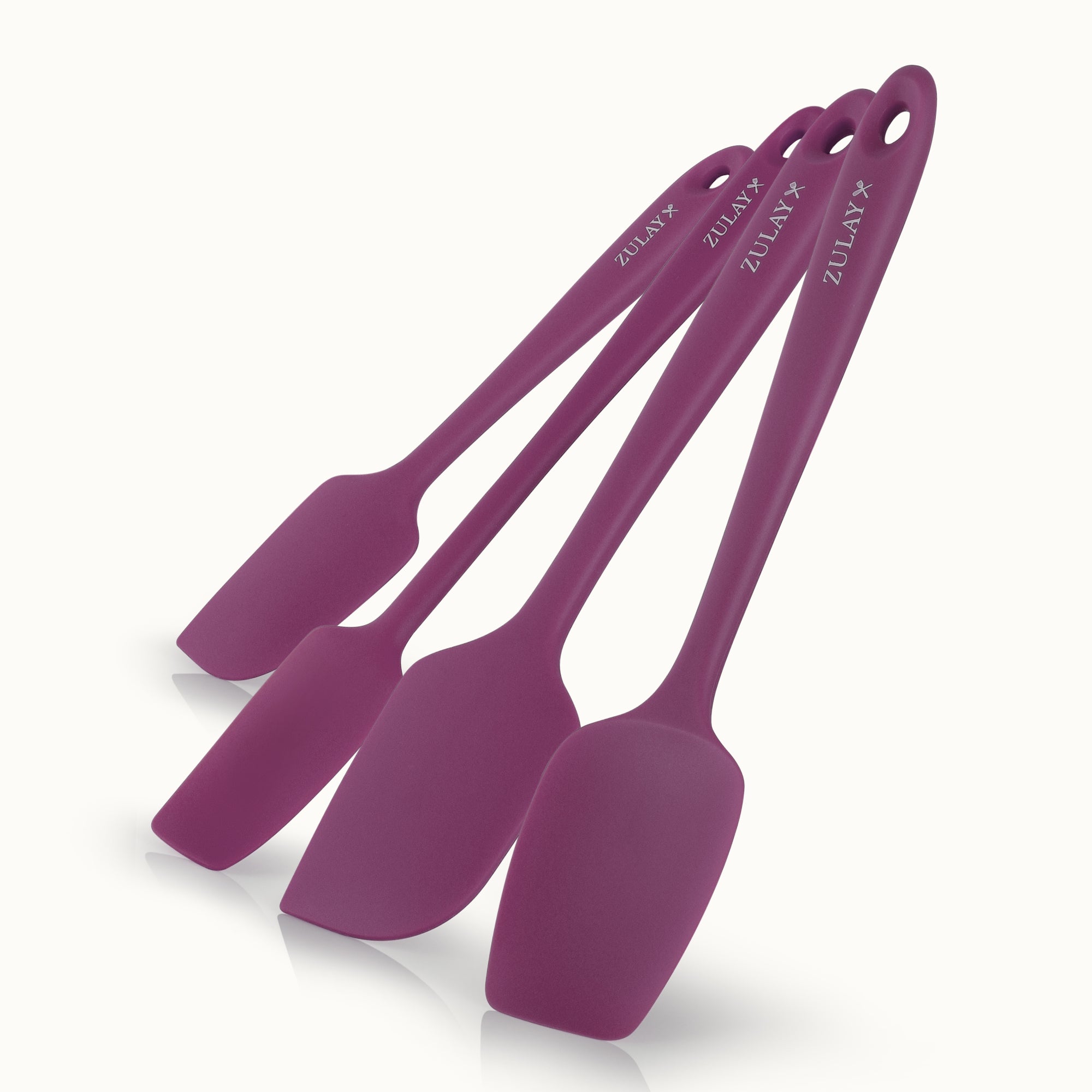 Food-Grade Silicone Rubber Spatula Set - 4-Piece Purple by Zulay Kitchen