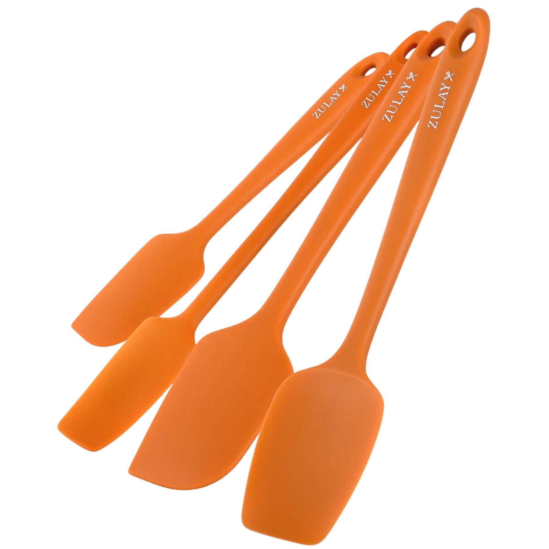 Food-Grade Silicone Rubber Spatula Set - 4-Piece Orange by Zulay Kitchen