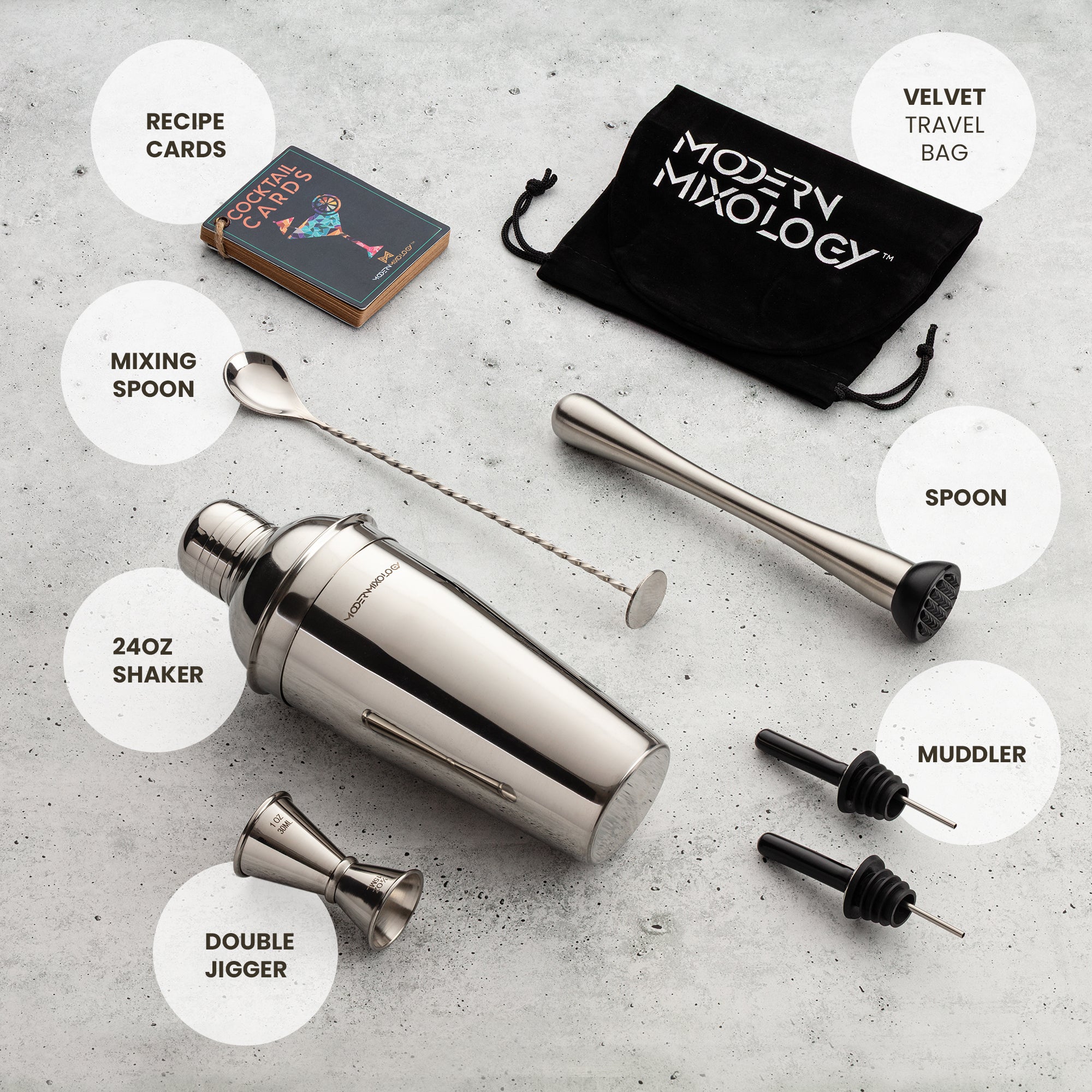 Travel Mixology Kit with Velvet Bag