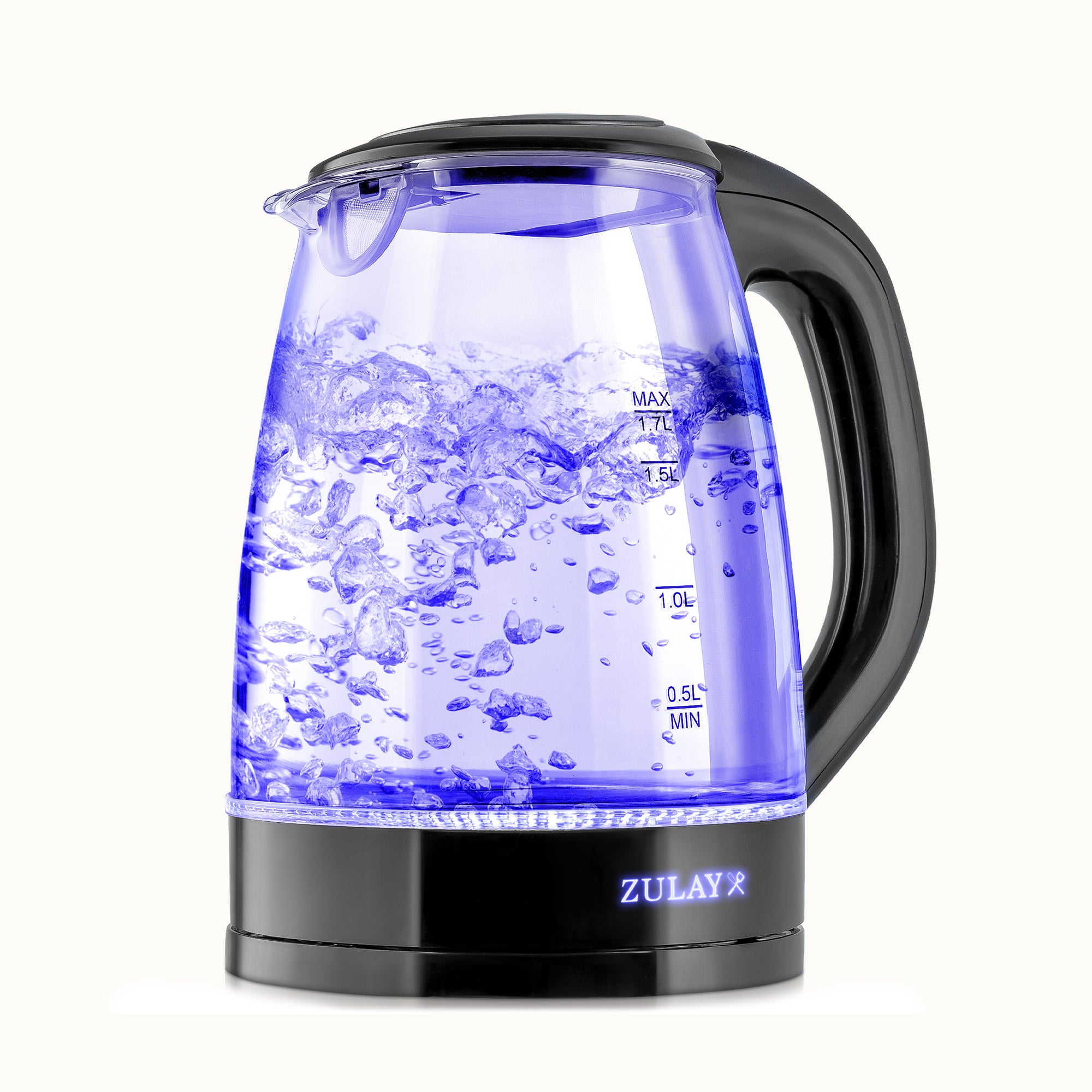 Zulay Kitchen Glass Electric Kettle - Black