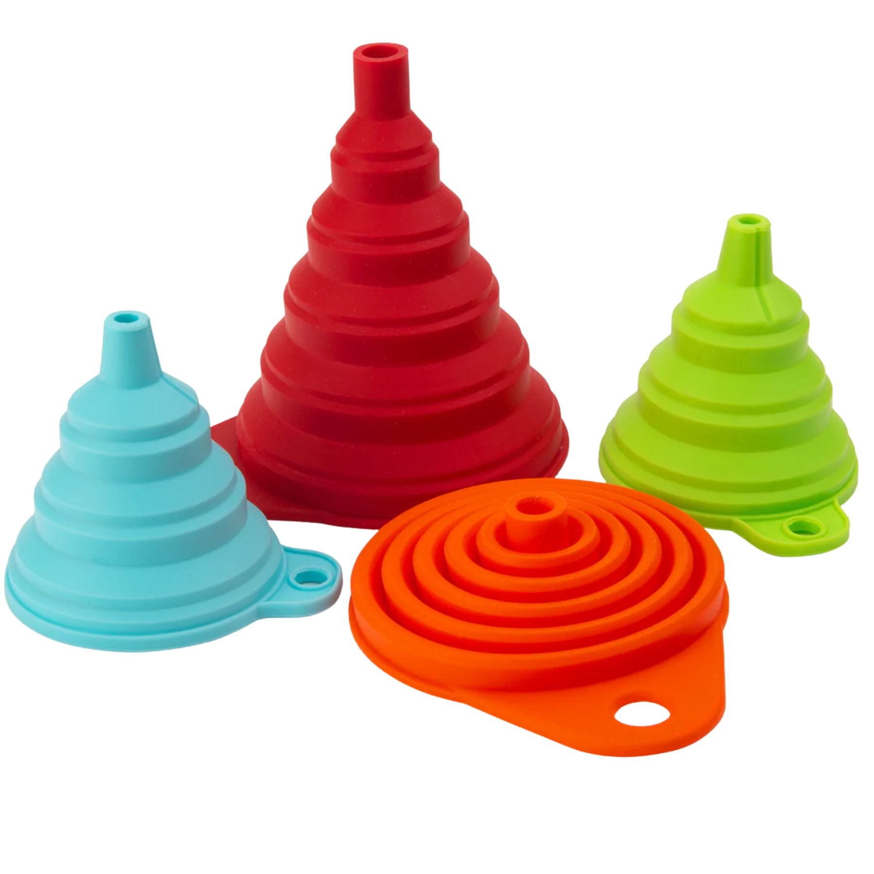 Set of 4 Silicone Funnels – Collapsible Foldable Kitchen Funnels (2 Small & 2 Large) by Zulay Kitchen