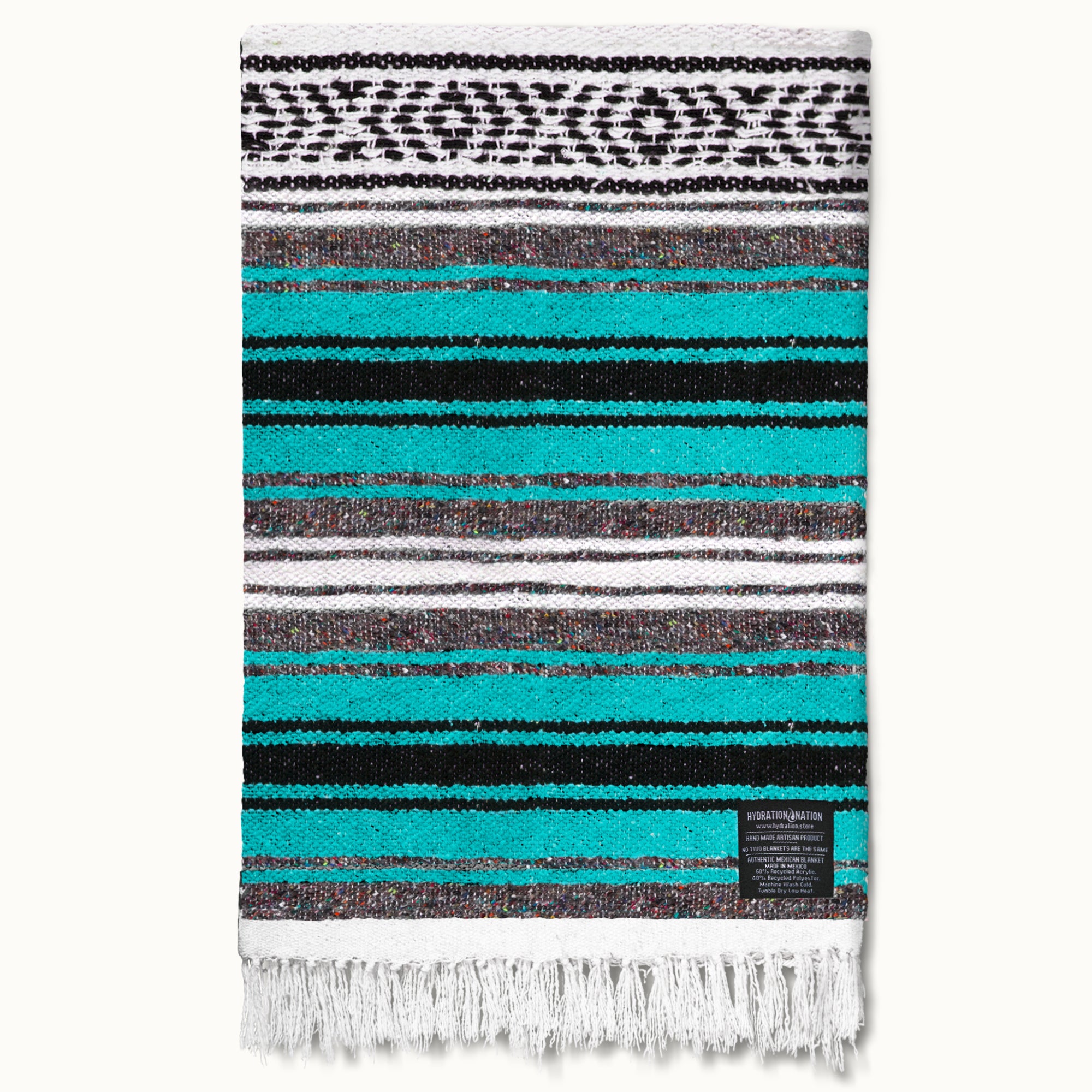 Hydration Nation Handcrafted Mexican Blanket - Emerald by Zulay Kitchen