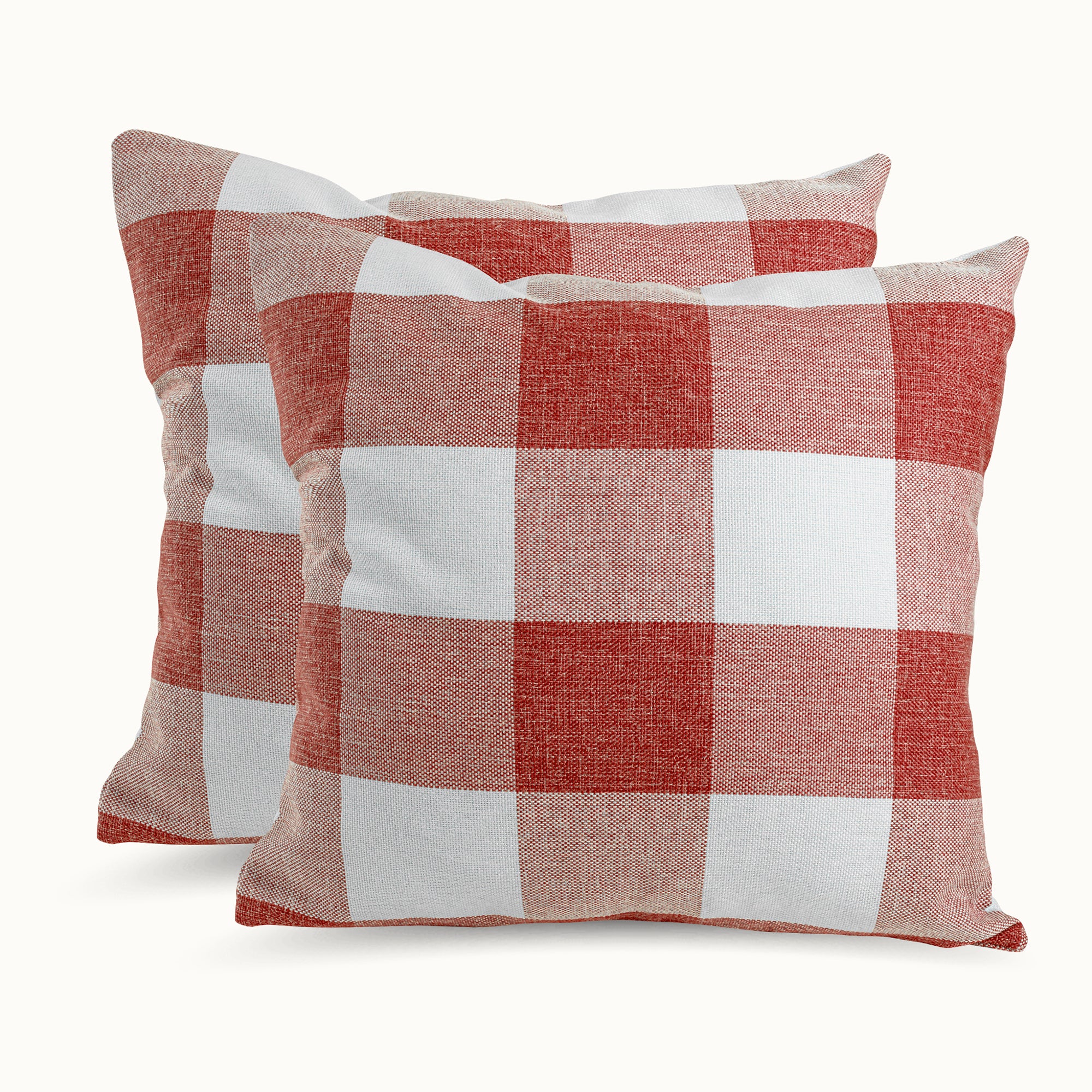 Buffalo Plaid Throw Pillow Covers – Red & White Checkered, Set of 2 (16x16, 18x18, or 20x20 Inch) by Zulay Kitchen