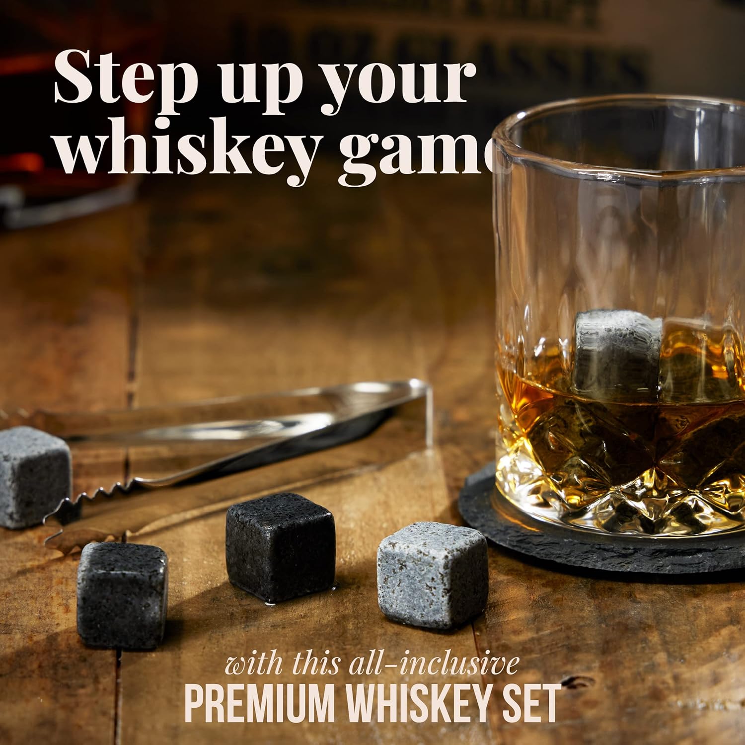 All-In-One Whiskey Glasses & Stones Set
