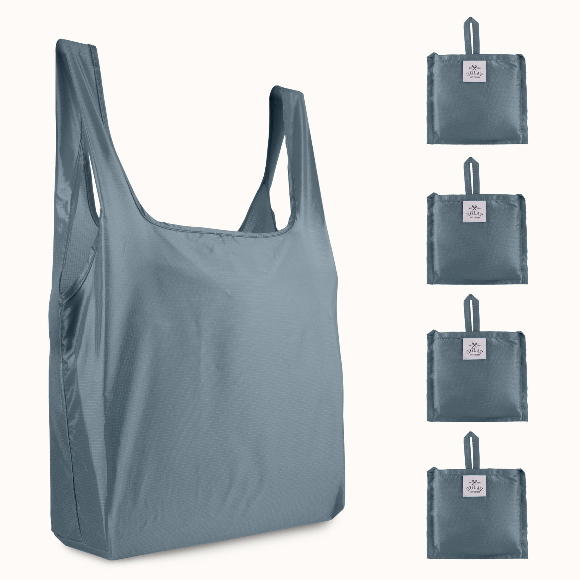 Reusable Grocery Bags - 5 Pack Gray by Zulay Kitchen