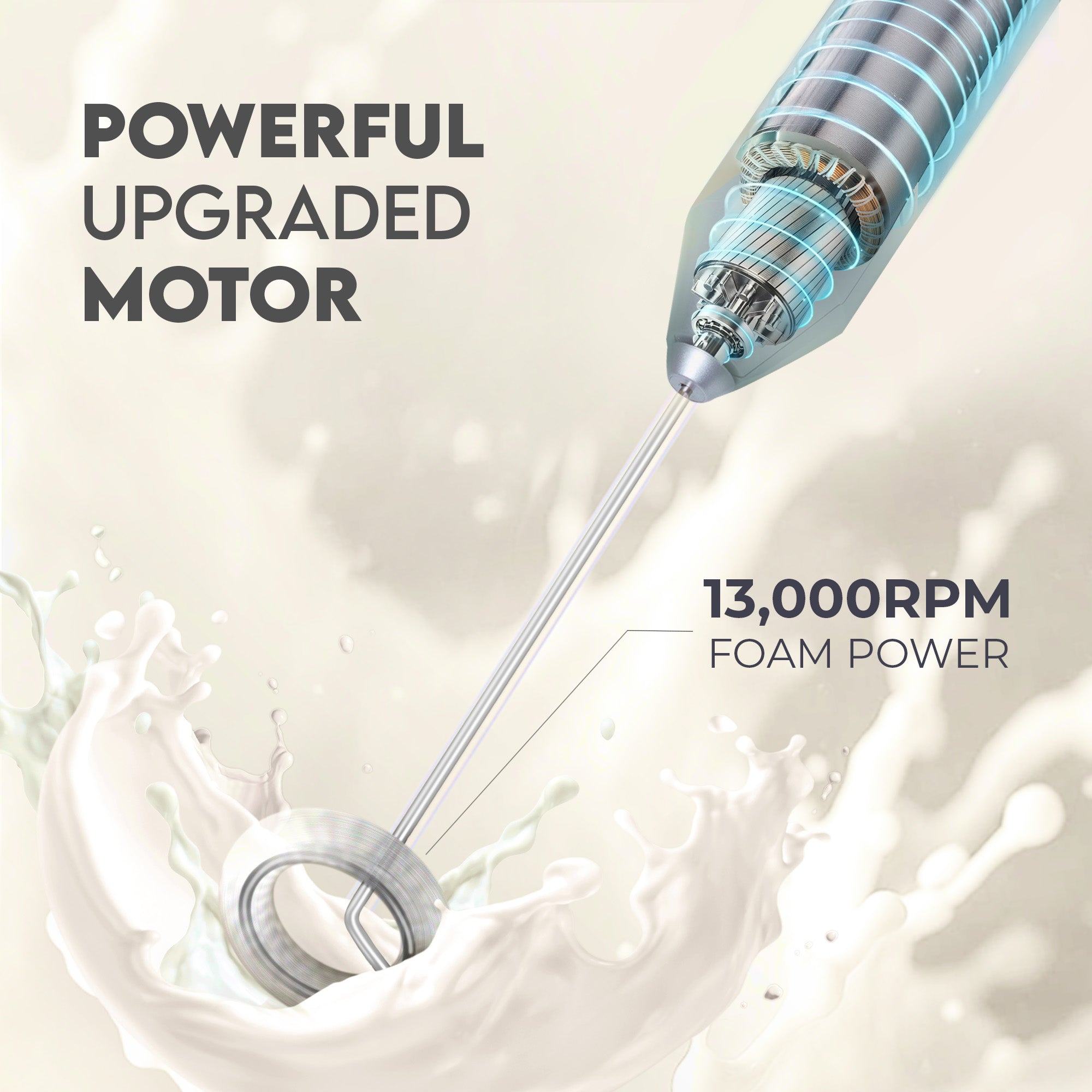 Powerful motor inside the Zulay Kitchen milk frother.