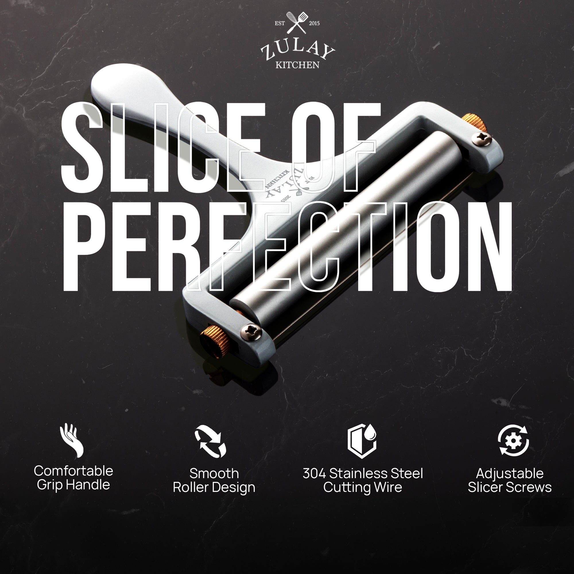 Consistently Achieve Perfect Slices with Wire Cheese Slicer by Zulay Kitchen