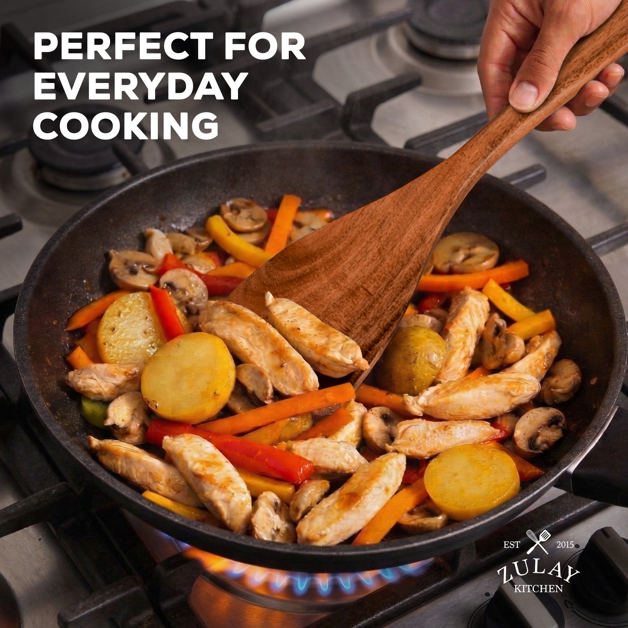 Teak Wood Utensils Set by Zulay Kitchen