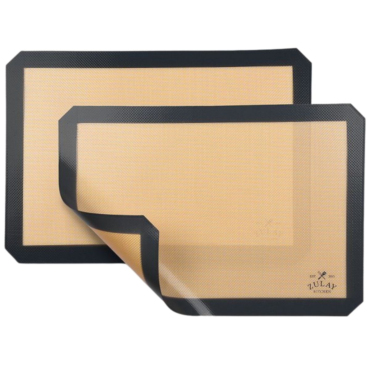 2-Pack Non-Stick Silicone Baking Mat Sheets - Dark Gray by Zulay Kitchen