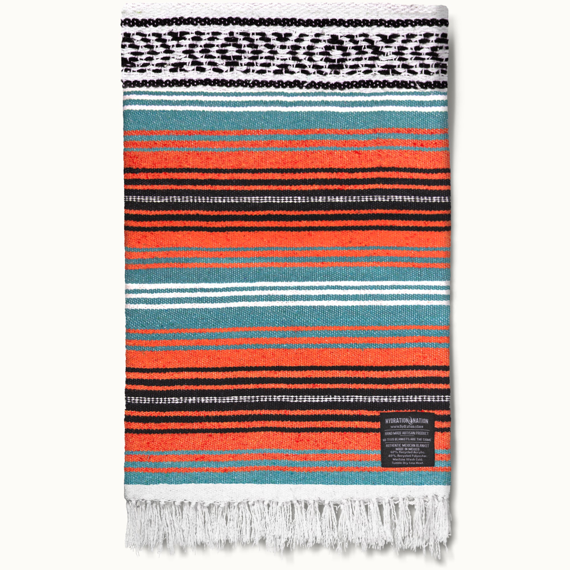 Hydration Nation Handcrafted Mexican Blanket - Mandarin by Zulay Kitchen