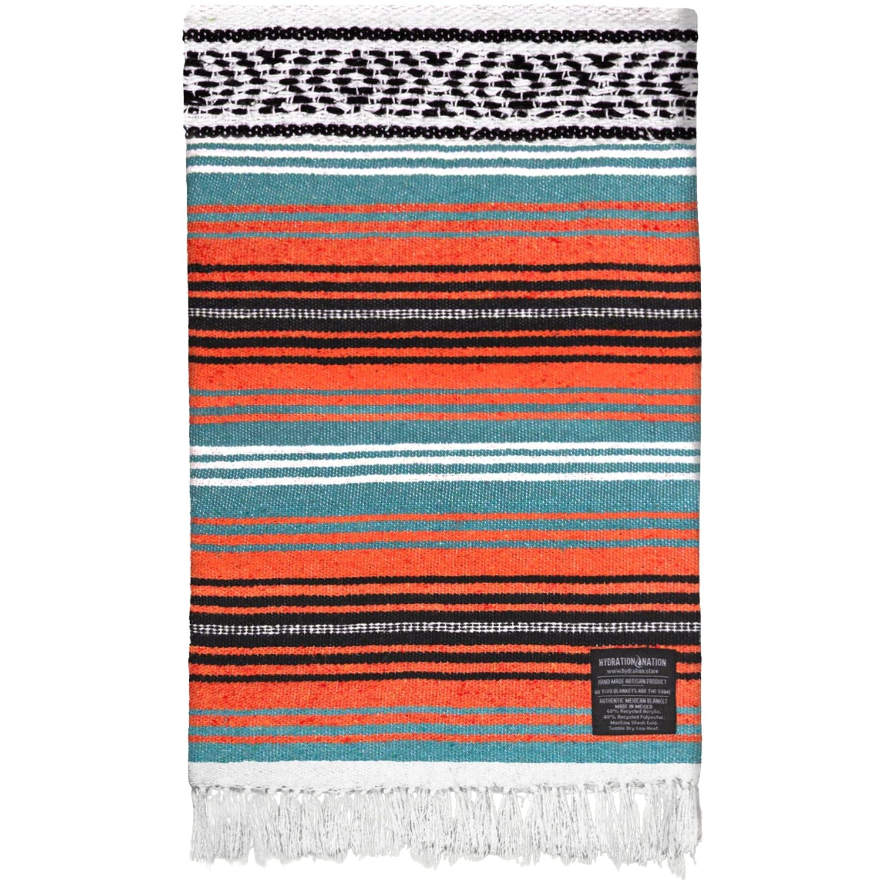 Hydration Nation Handcrafted Mexican Blanket - Mandarin by Zulay Kitchen