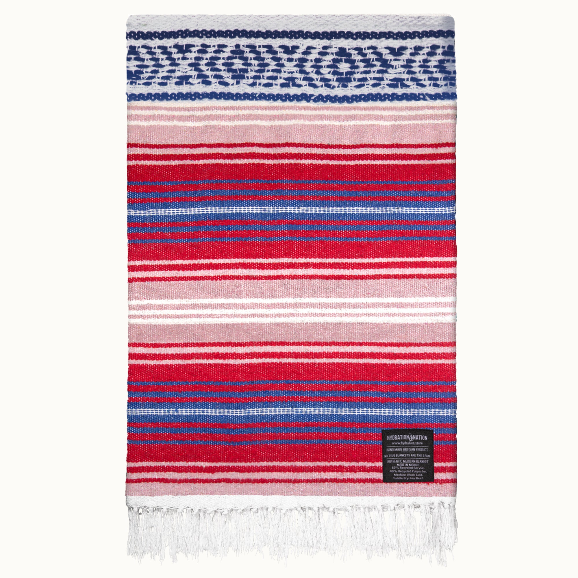 Hydration Nation Handcrafted Mexican Blanket - Coral by Zulay Kitchen