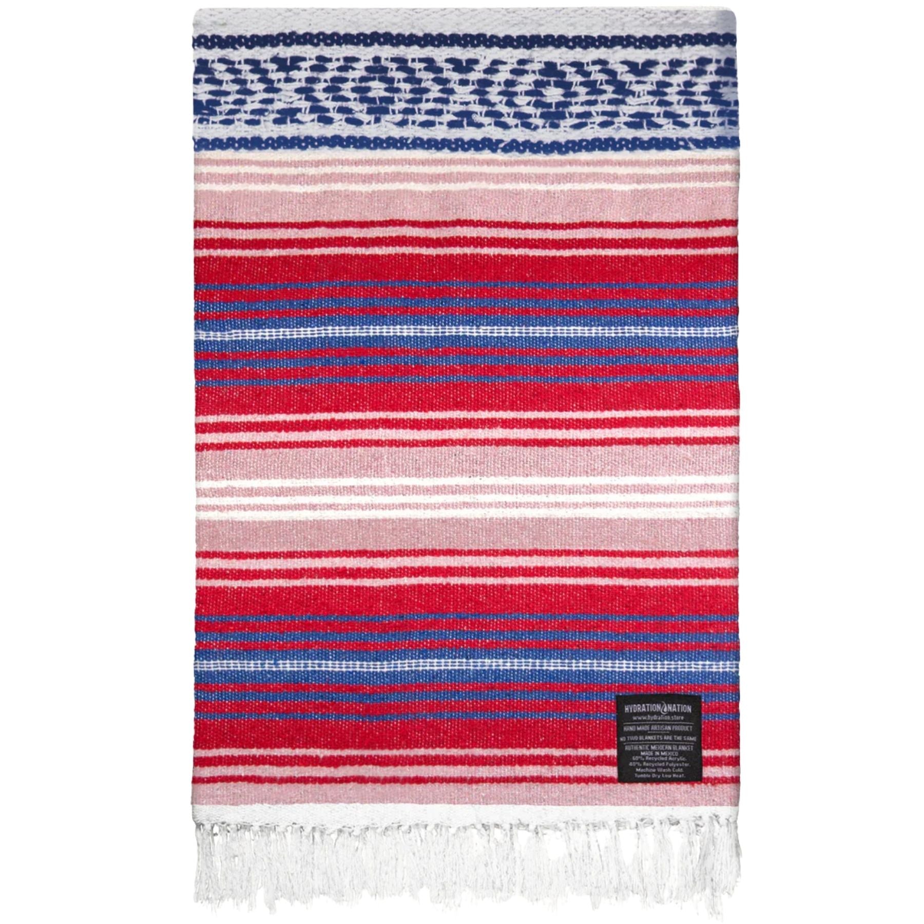 Hydration Nation Handcrafted Mexican Blanket - Coral by Zulay Kitchen