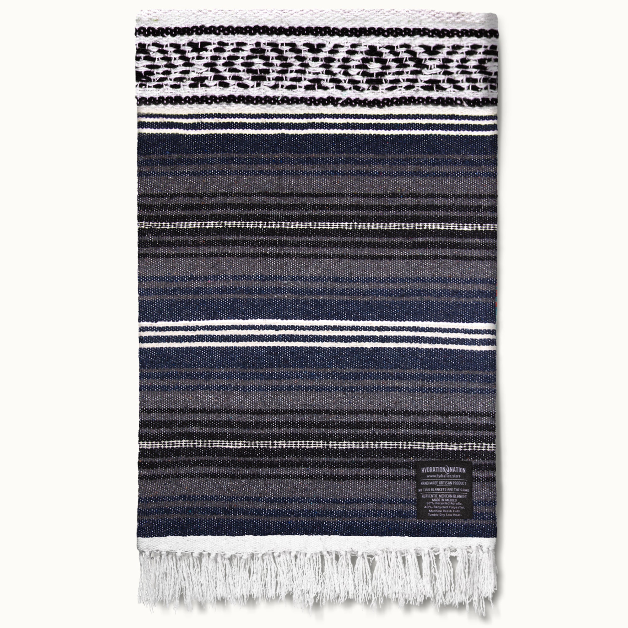 Hydration Nation Handcrafted Mexican Blanket - Blue Haze by Zulay Kitchen