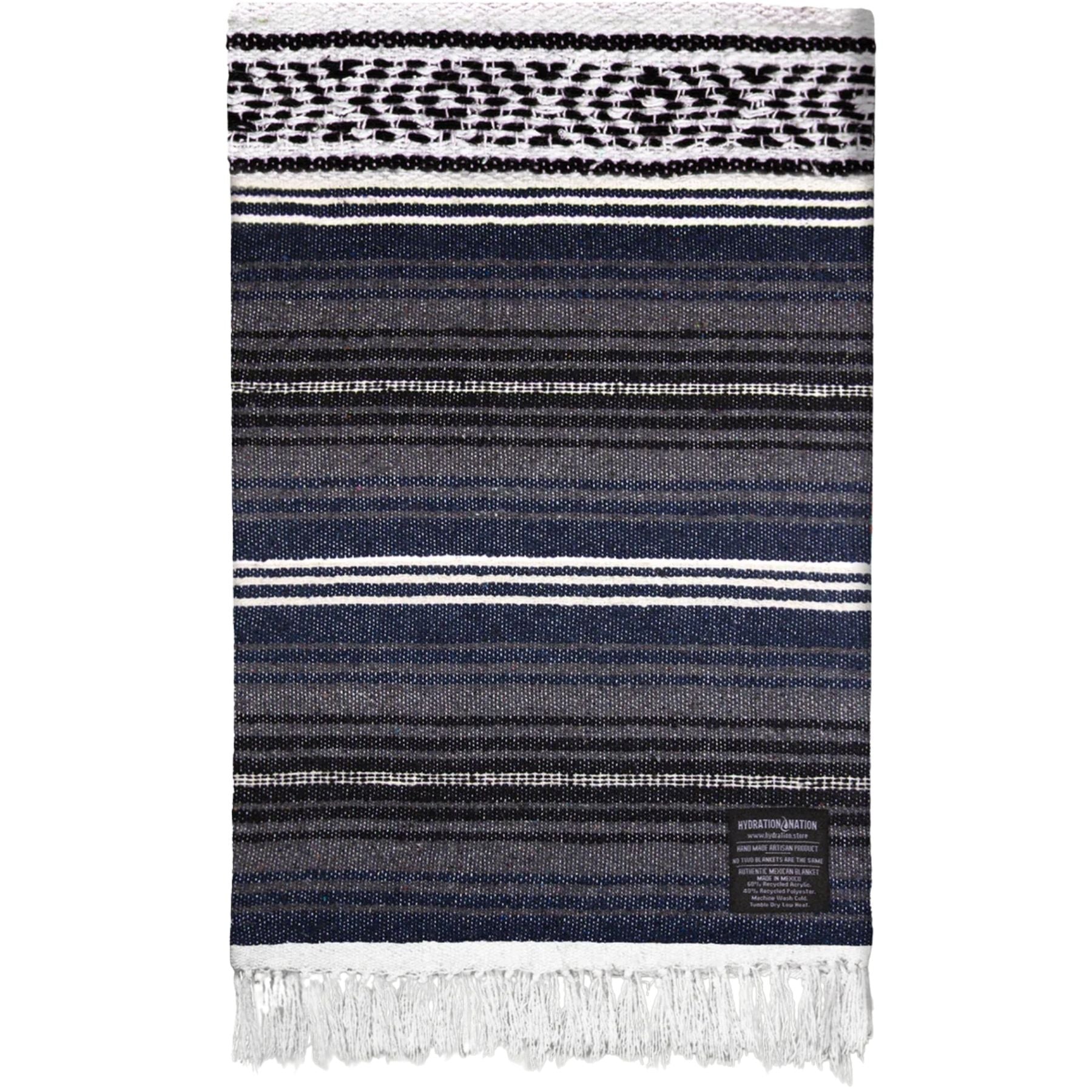 Hydration Nation Handcrafted Mexican Blanket - Blue Haze by Zulay Kitchen