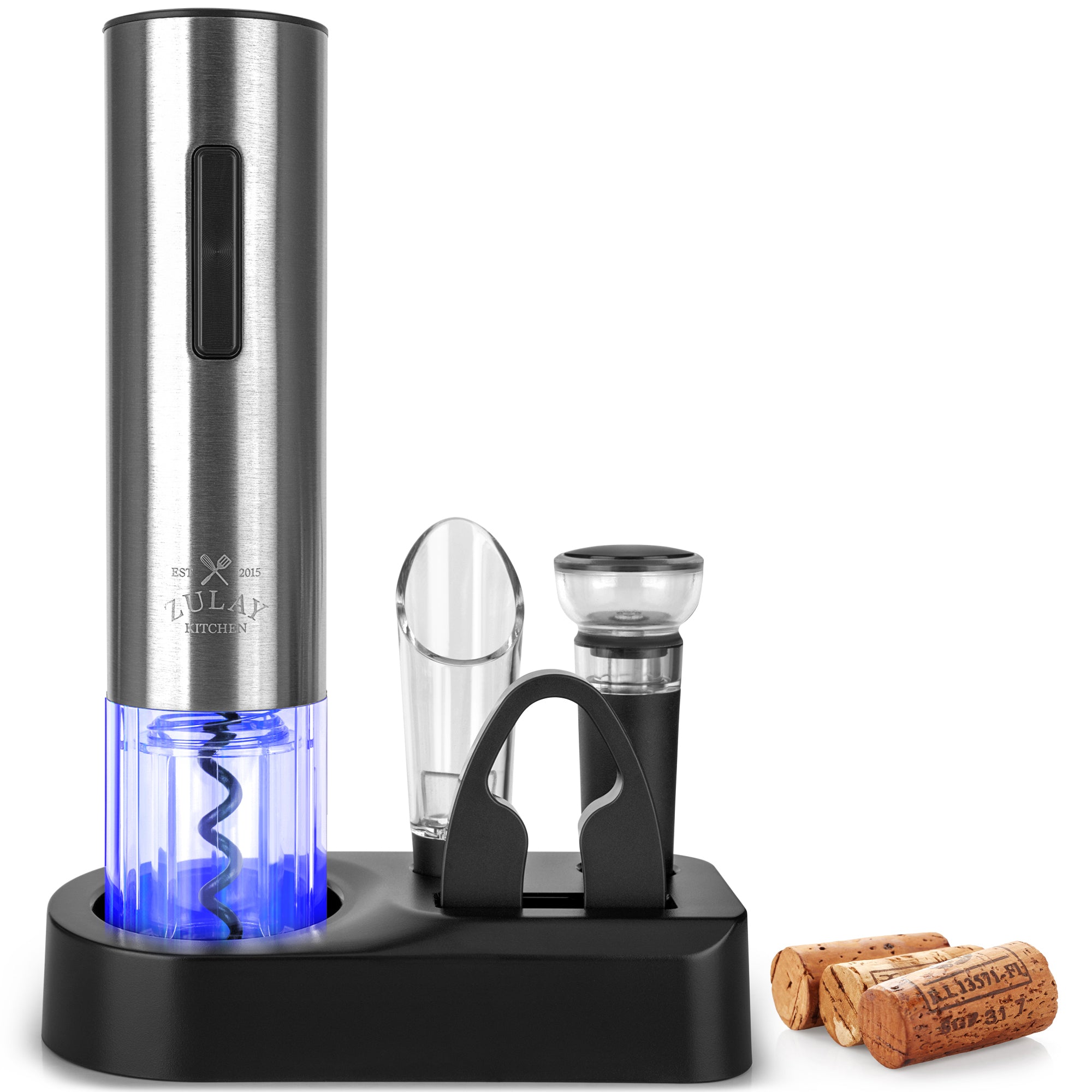 One-Touch Electric 4-in-1 Wine Bottle Opener Set by Zulay Kitchen