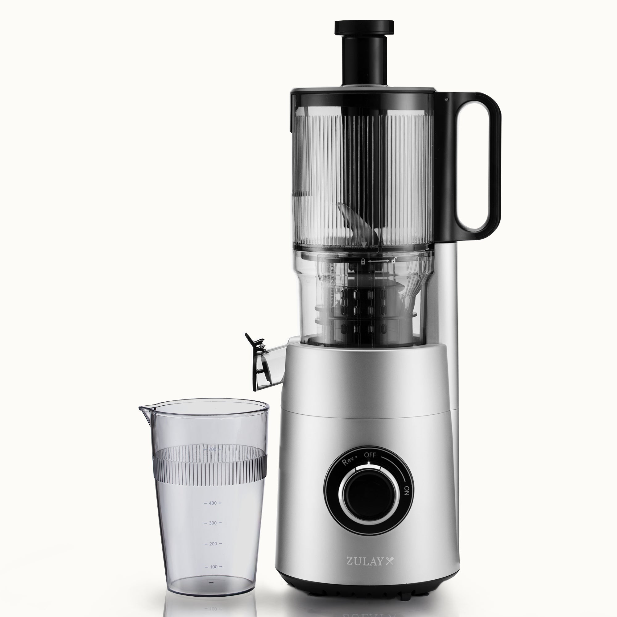 Wide Chute Cold Press Juicer – 5” Masticating Juicer - Silver by Zulay Kitchen