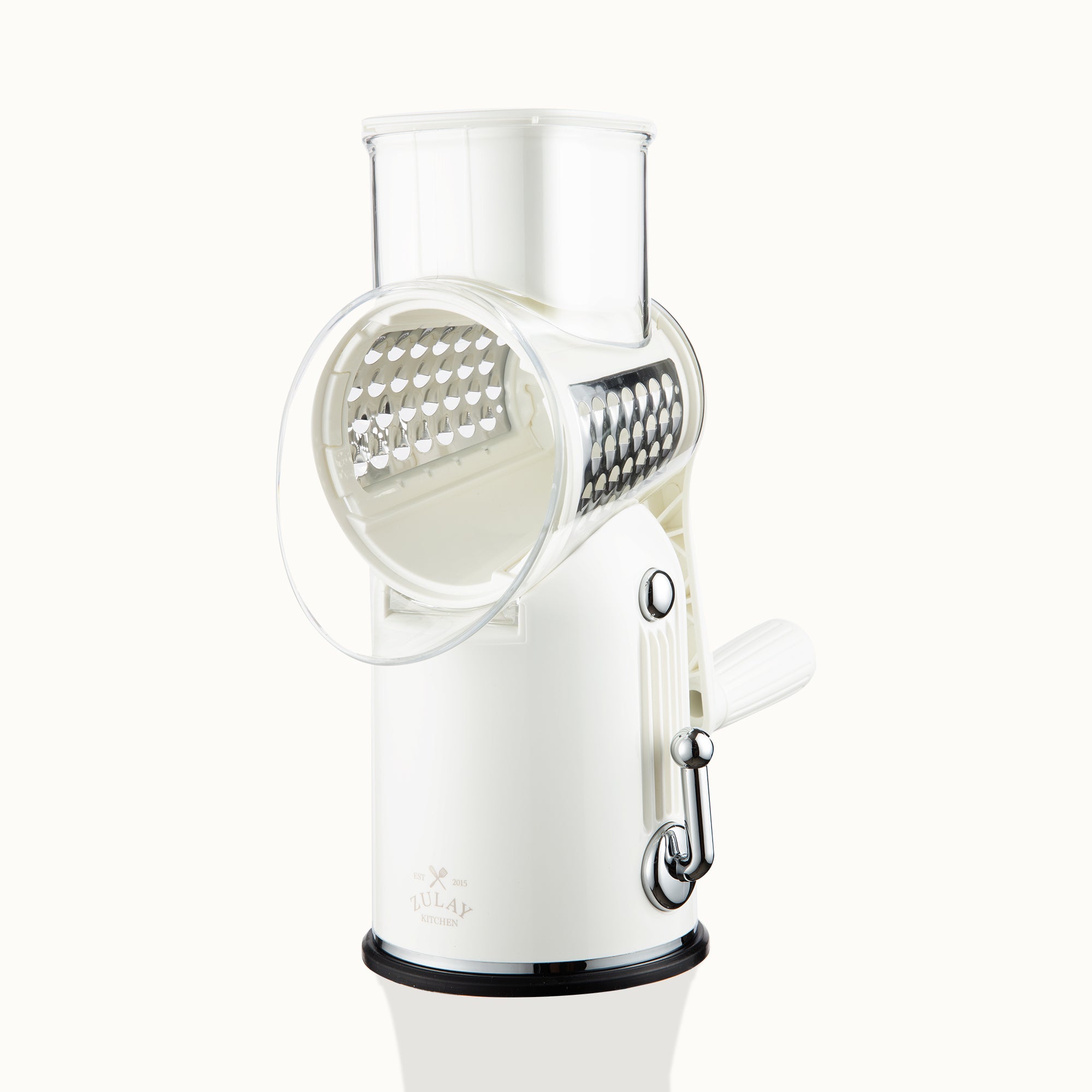 Rotary Cheese Grater Classic with 5 Blades - White by Zulay Kitchen