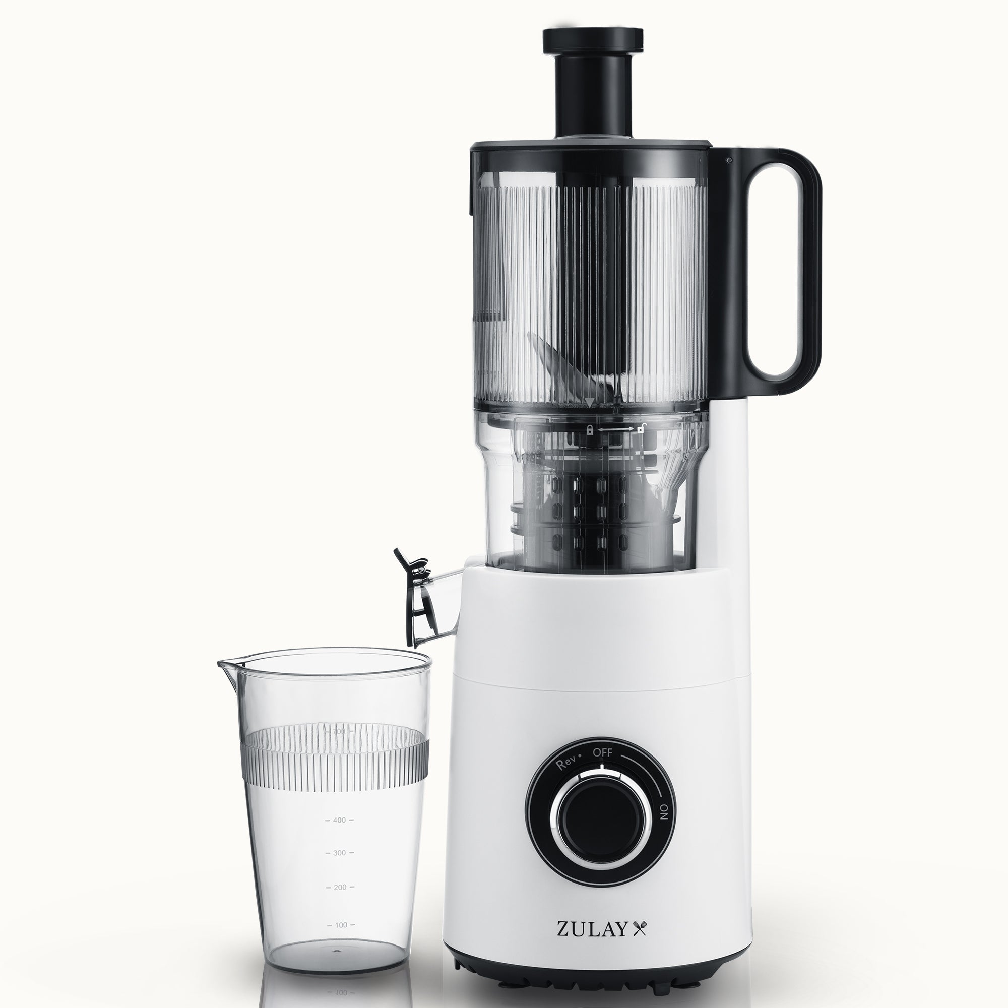 Wide Chute Cold Press Juicer – 5” Masticating Juicer - White by Zulay Kitchen