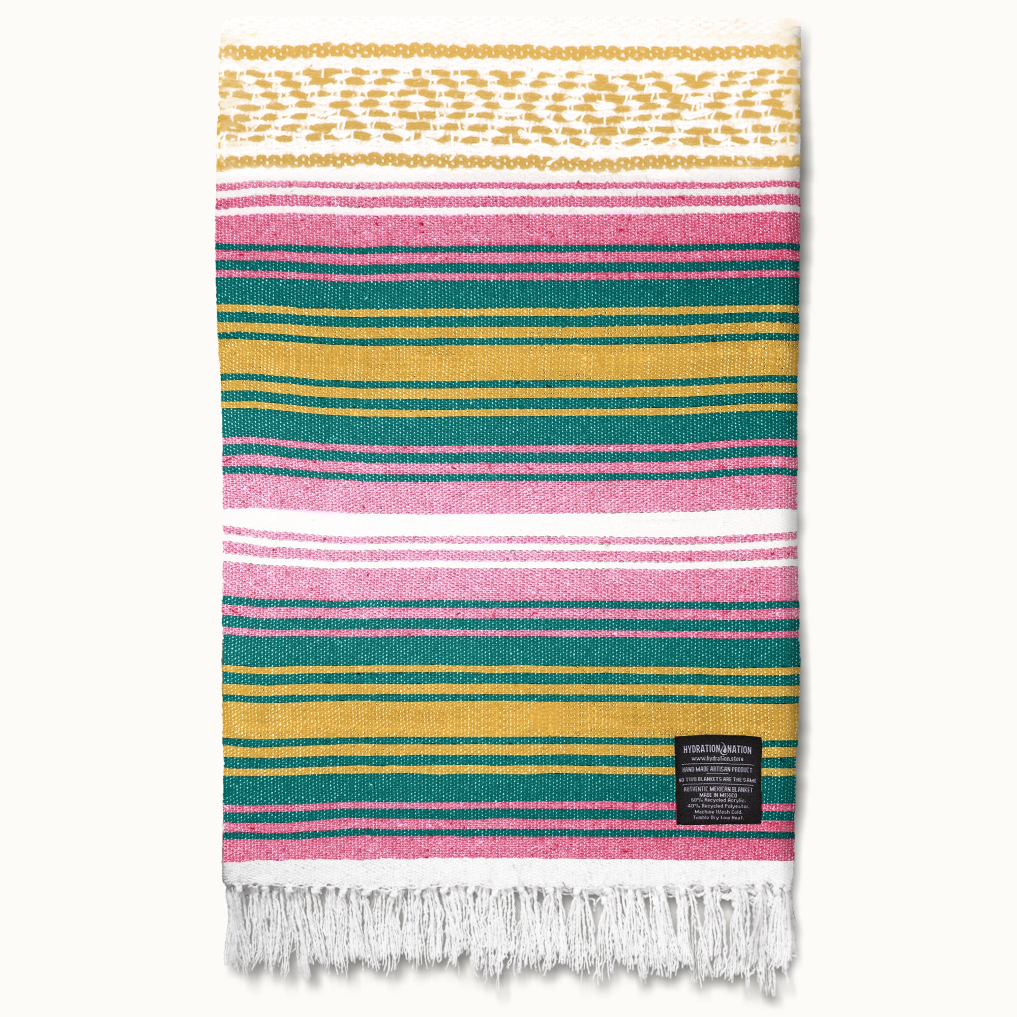 Hydration Nation Handcrafted Mexican Blanket - Sunshine by Zulay Kitchen