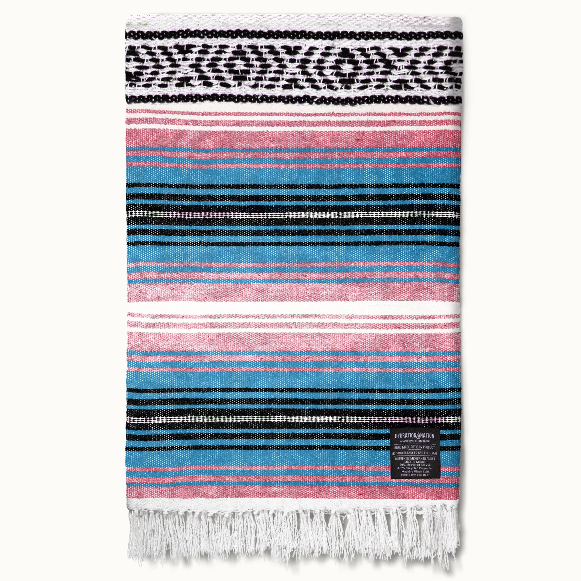 Hydration Nation Handcrafted Mexican Blanket - Cotton Candy by Zulay Kitchen