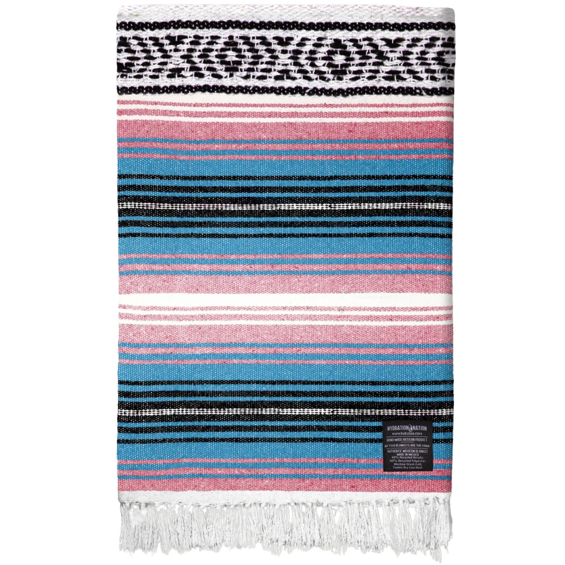 Hydration Nation Handcrafted Mexican Blanket - Cotton Candy by Zulay Kitchen