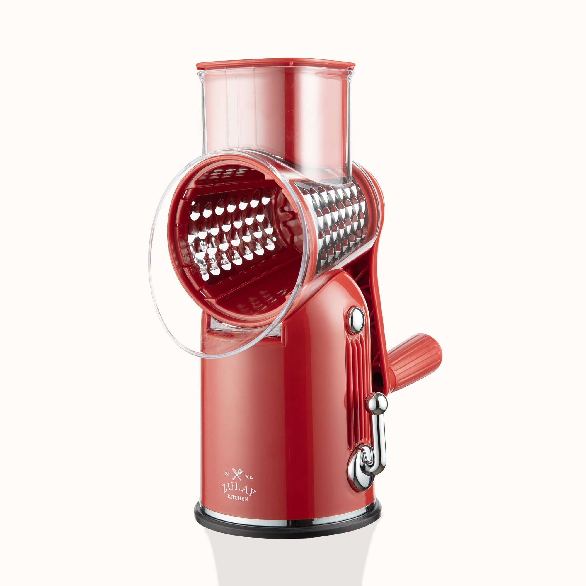 Rotary Cheese Grater Classic with 5 Blades - Red by Zulay Kitchen