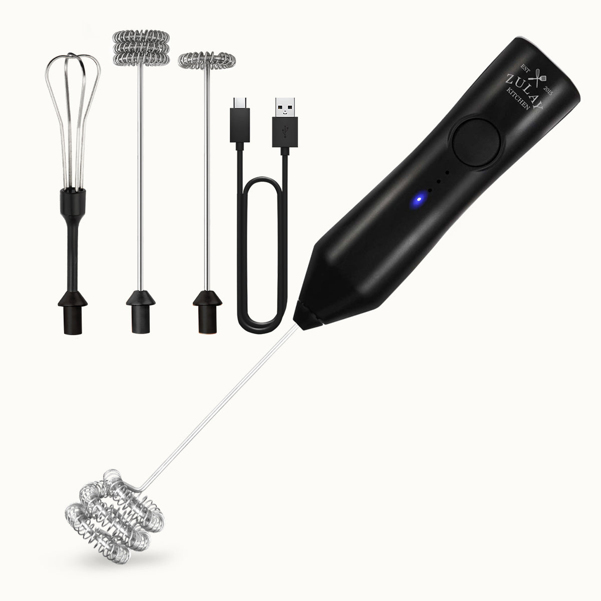 Dynamic Rechargeable Milk Frother - Black by Zulay Kitchen