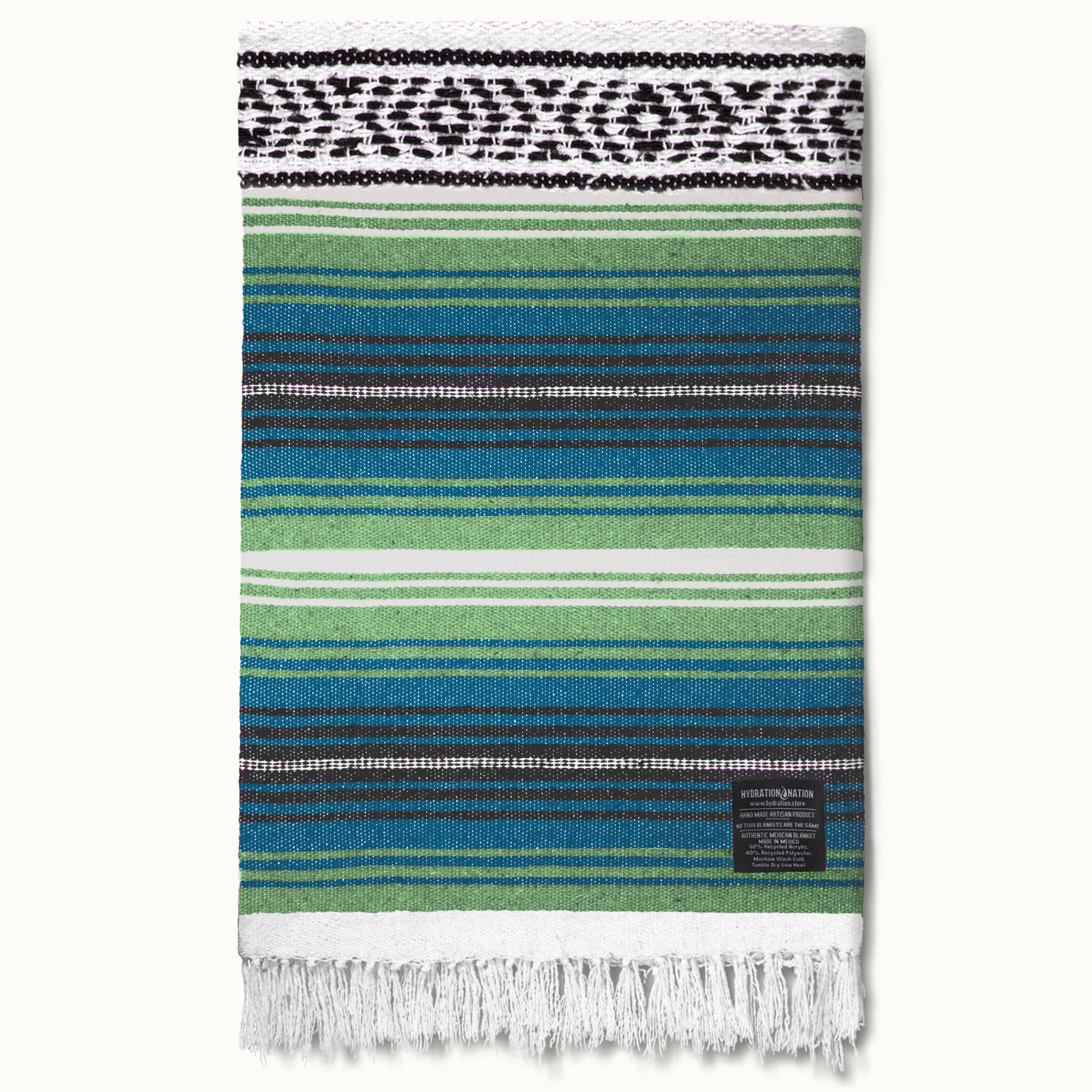 Hydration Nation Handcrafted Mexican Blanket - Arctic by Zulay Kitchen