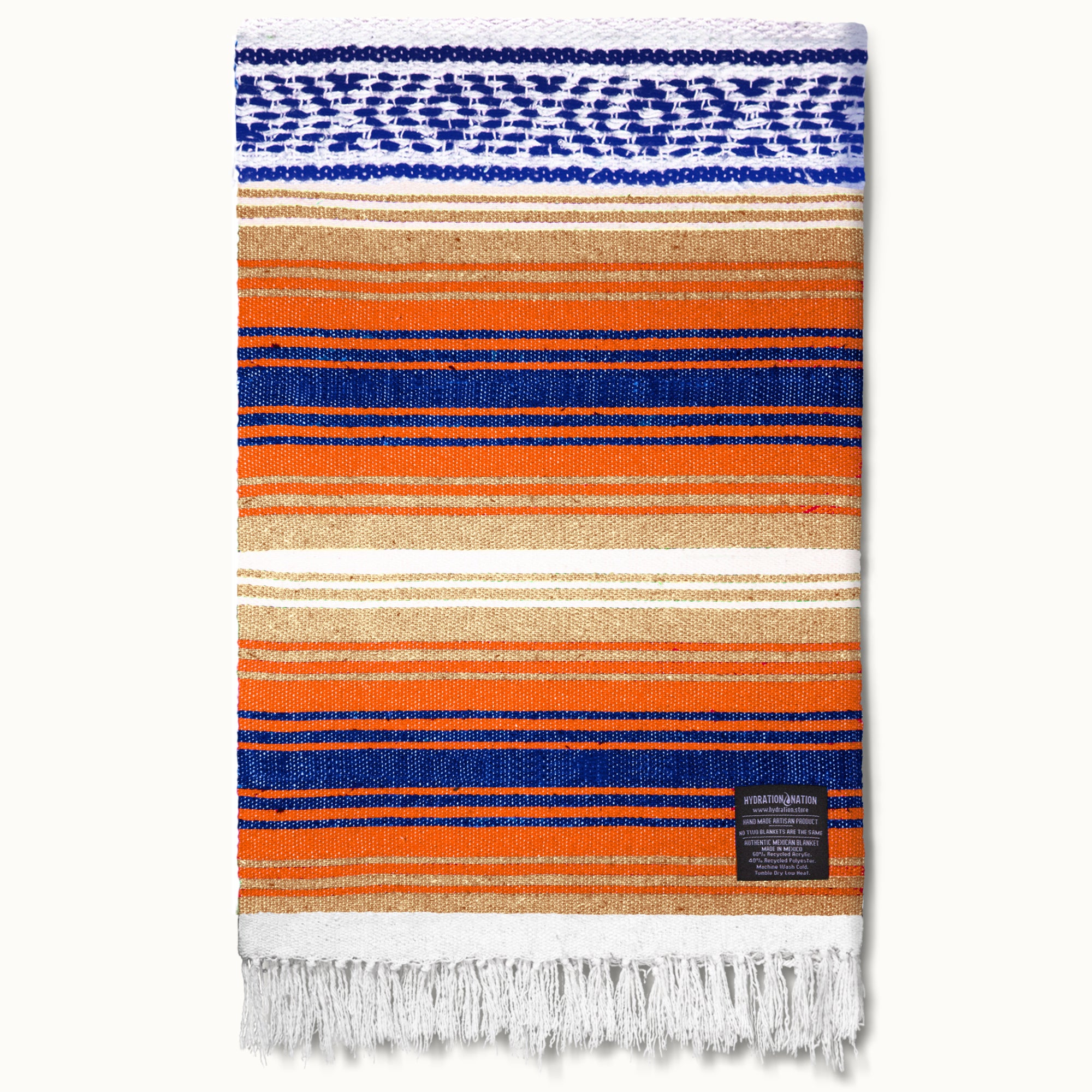 Hydration Nation Handcrafted Mexican Blanket - Orange Gold by Zulay Kitchen