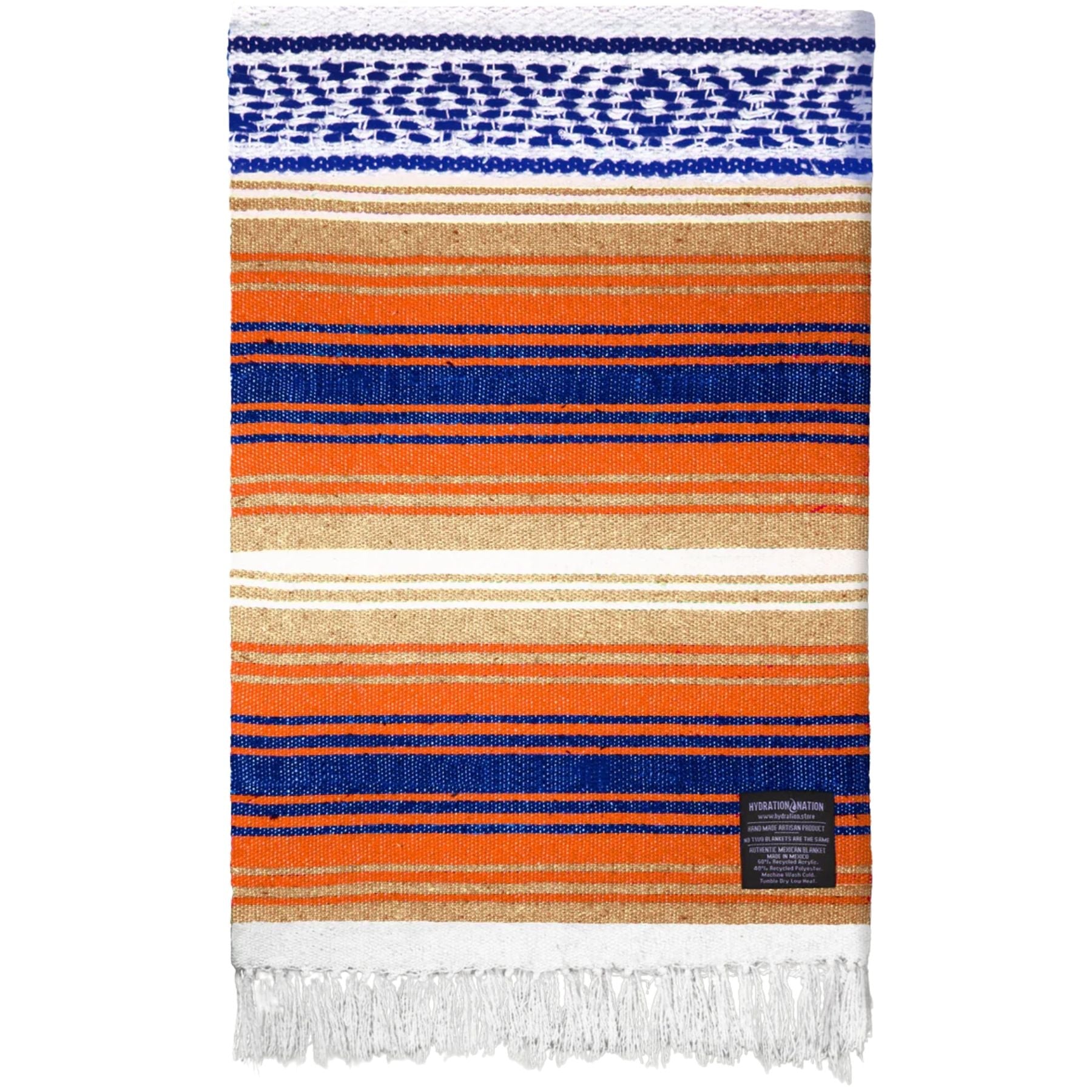 Hydration Nation Handcrafted Mexican Blanket - Orange Gold by Zulay Kitchen