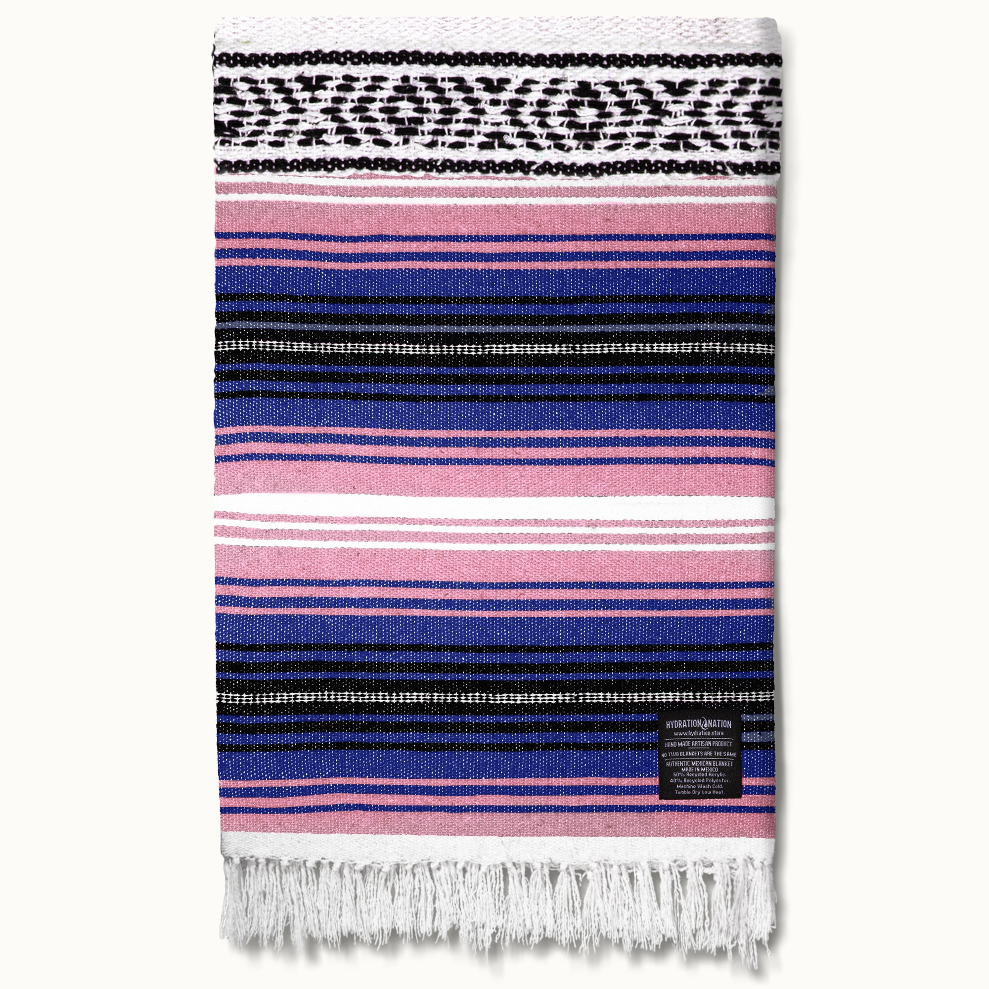 Hydration Nation Handcrafted Mexican Blanket - Rose Pastel by Zulay Kitchen