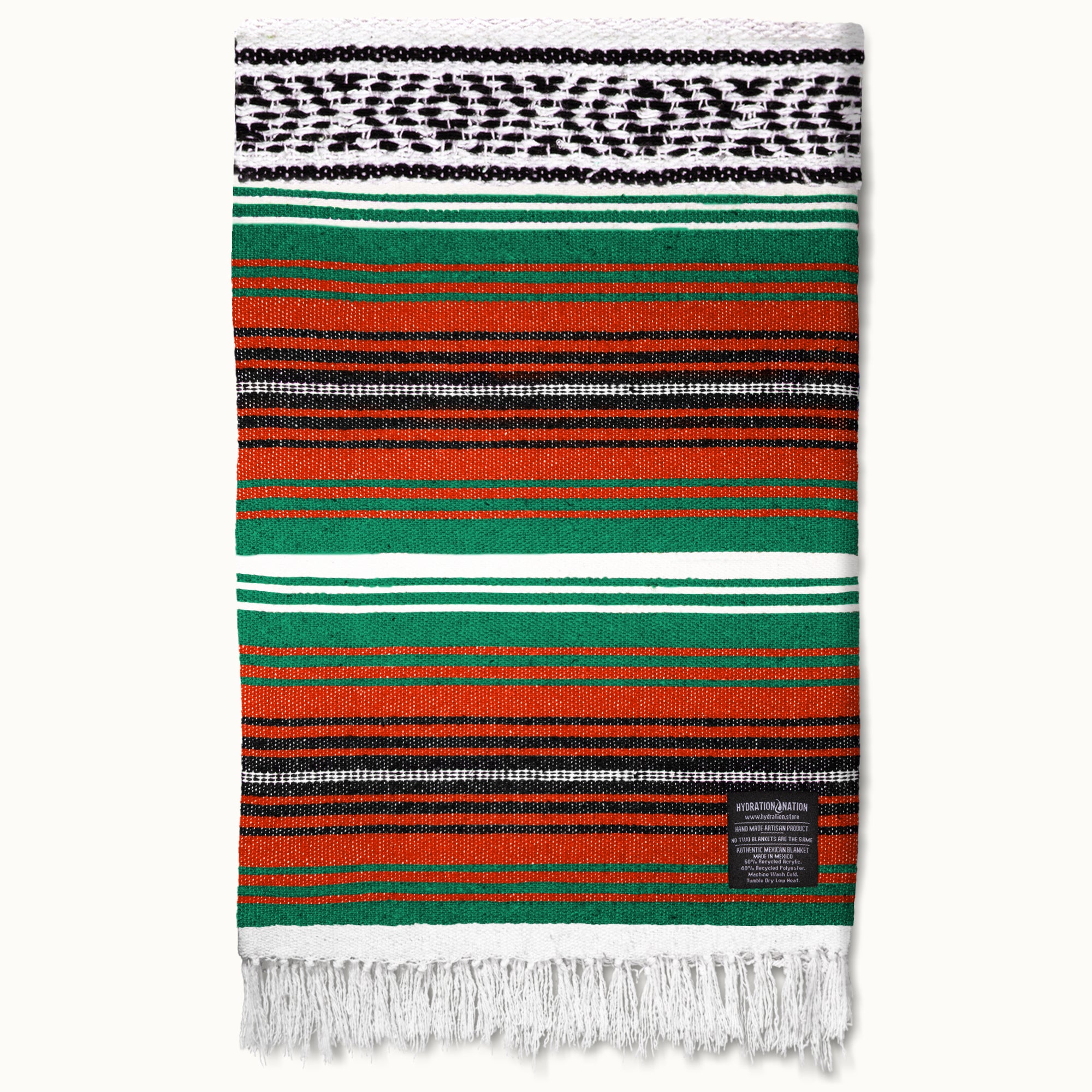 Hydration Nation Handcrafted Mexican Blanket - Storm Orange by Zulay Kitchen