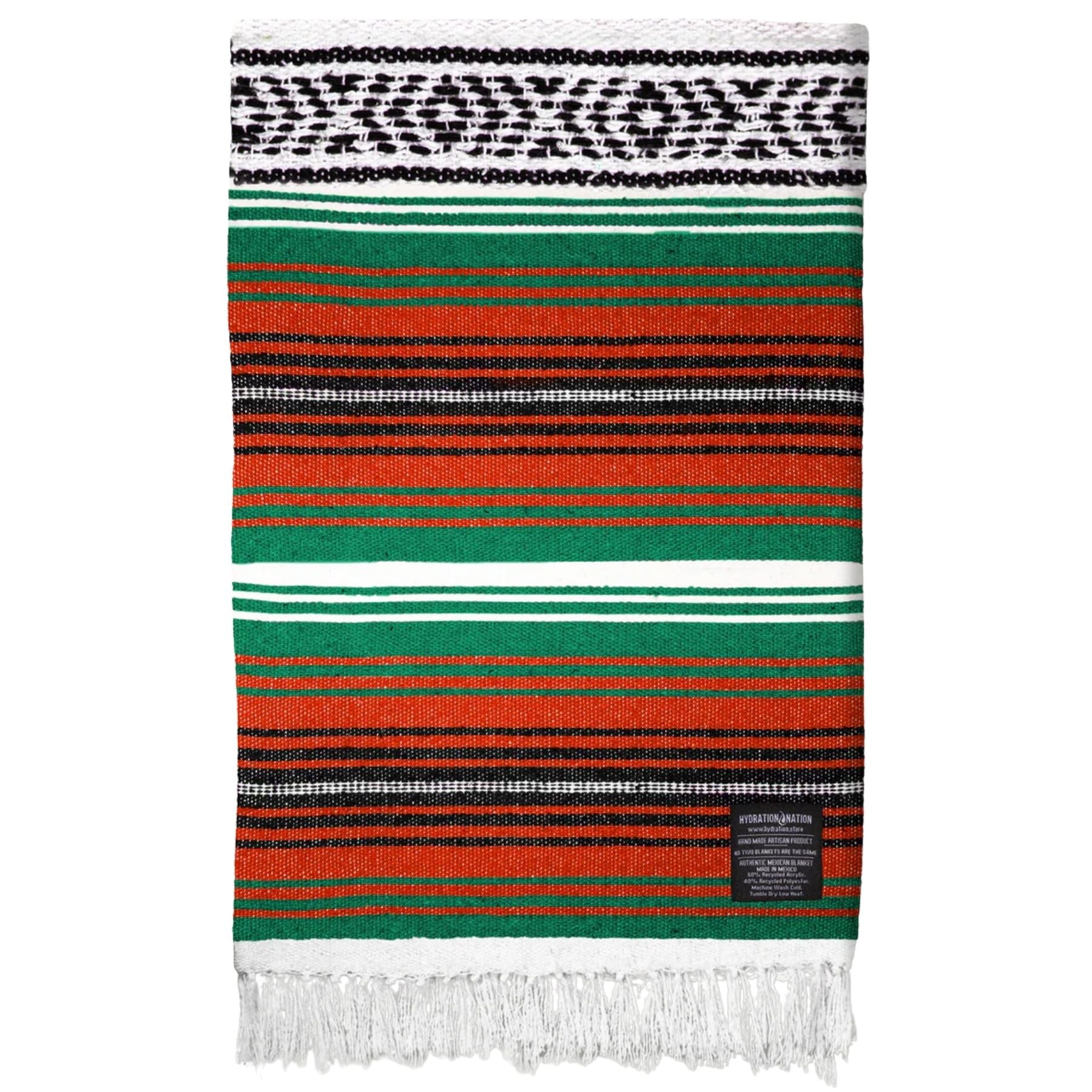 Hydration Nation Handcrafted Mexican Blanket - Storm Orange by Zulay Kitchen